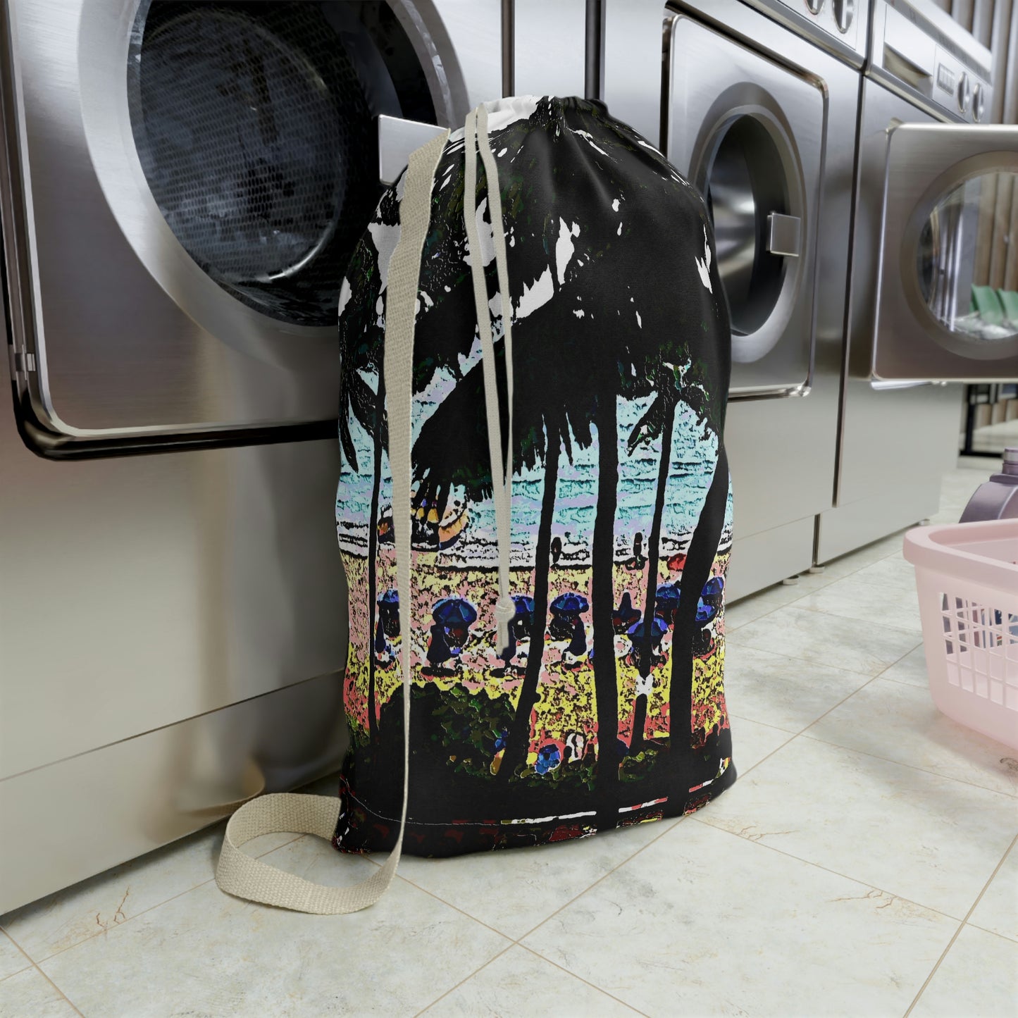 Laundry Bag ... "A Beautiful Beach Amongst The Palms" ... The Outrigger Waikiki, Honolulu, Oahu ... Original Works ...
