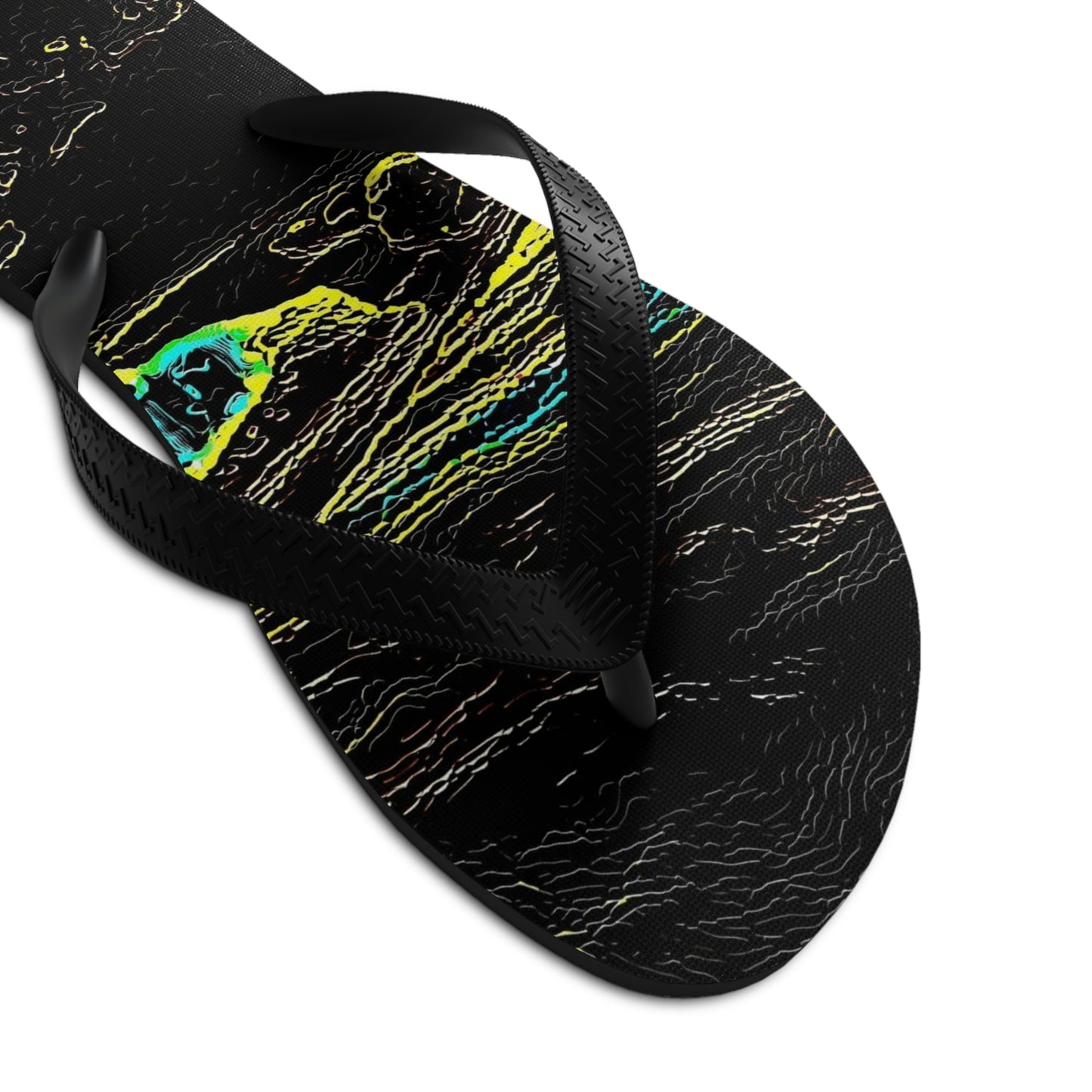 Unisex Flip-Flops ... "Snow Vehicle In Snow Storm At-Rest" ... Circa 12Mar23 ... Central Idaho ... 18-Hours Rendering Time: Original Works ...