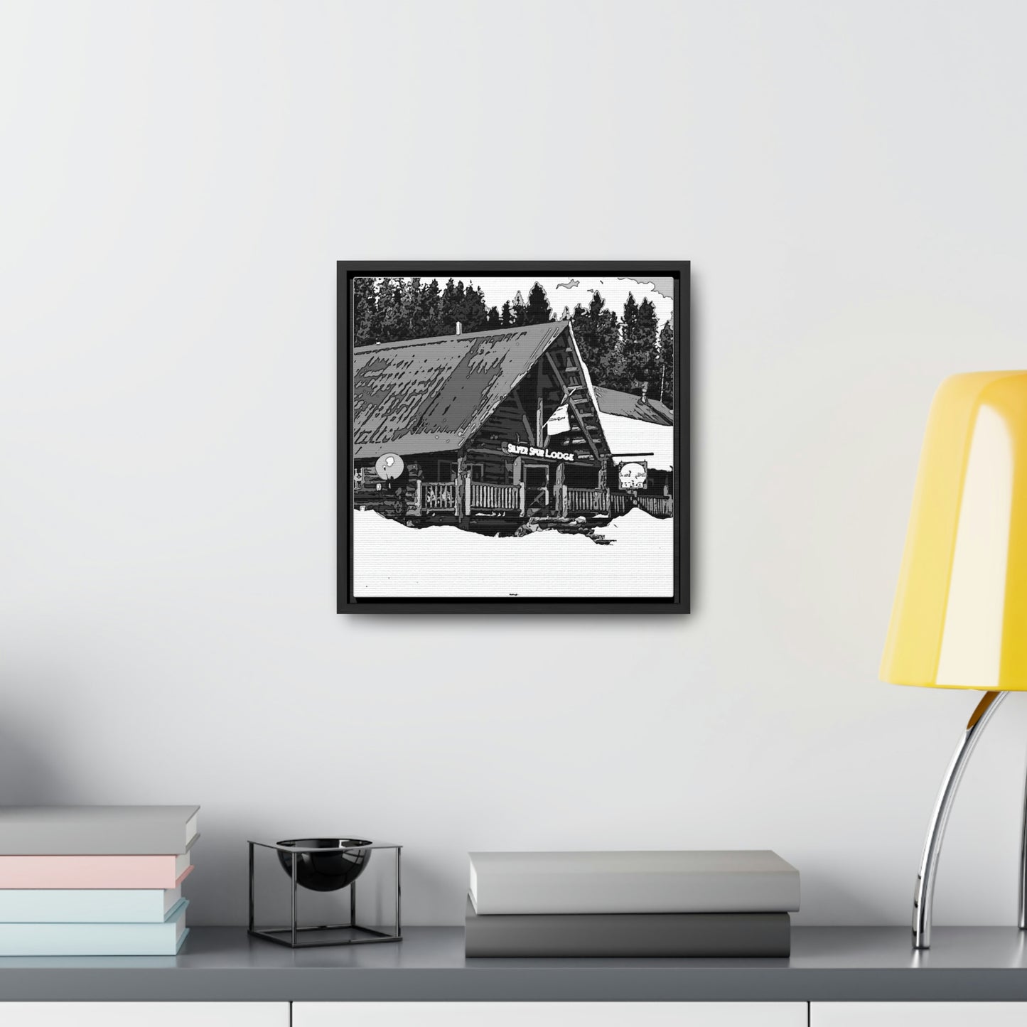 Gallery Canvas Wraps, Square Frame ... A Beautiful Lodge & Back-Country Outfitter In A Mountain Town ... 'Dixie, Idaho, November 2022' ... Original Works ...
