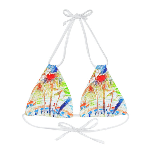 Strappy Triangle Bikini Top (AOP) ... "The Royal Hawai'ian: Waikiki Beach_Beach" ... Honolulu, HI ... Ocotber 2014 (Halloween) ... Original Works ...