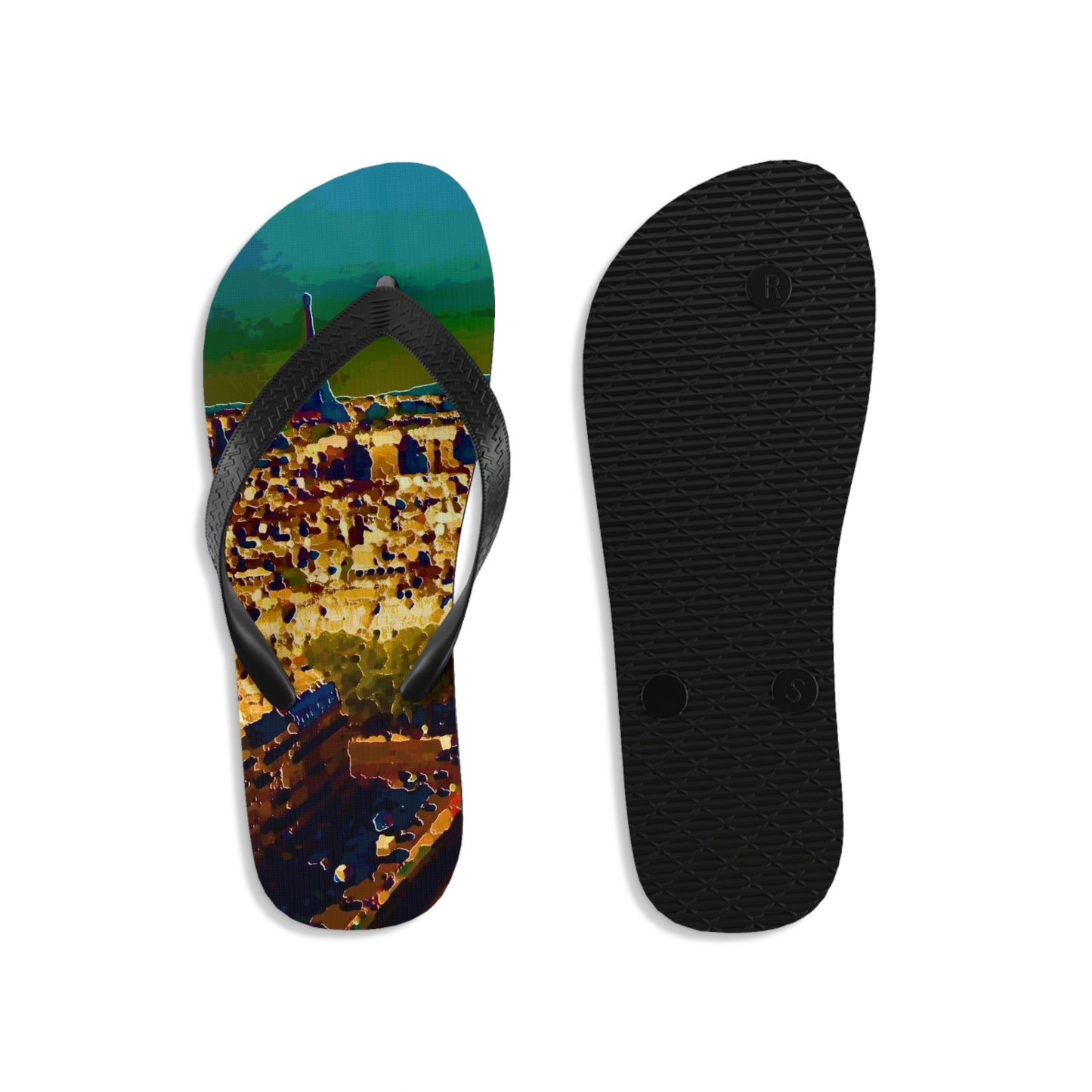 Unisex Flip-Flops ... Au Paris ... "Along The River Seine" ... Barbara Joan Bonnel-Holt: 1972 ... Original Works ...