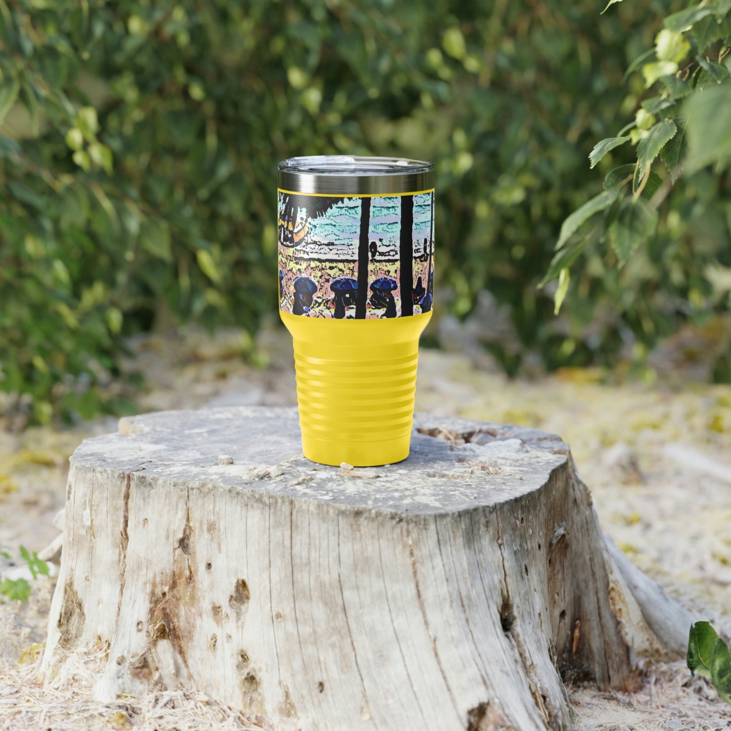 Ringneck Tumbler, 30oz ... "A Beautiful Beach Amongst The Palms" ... The Outrigger Waikiki, Honolulu, Oahu ... Original Works ...