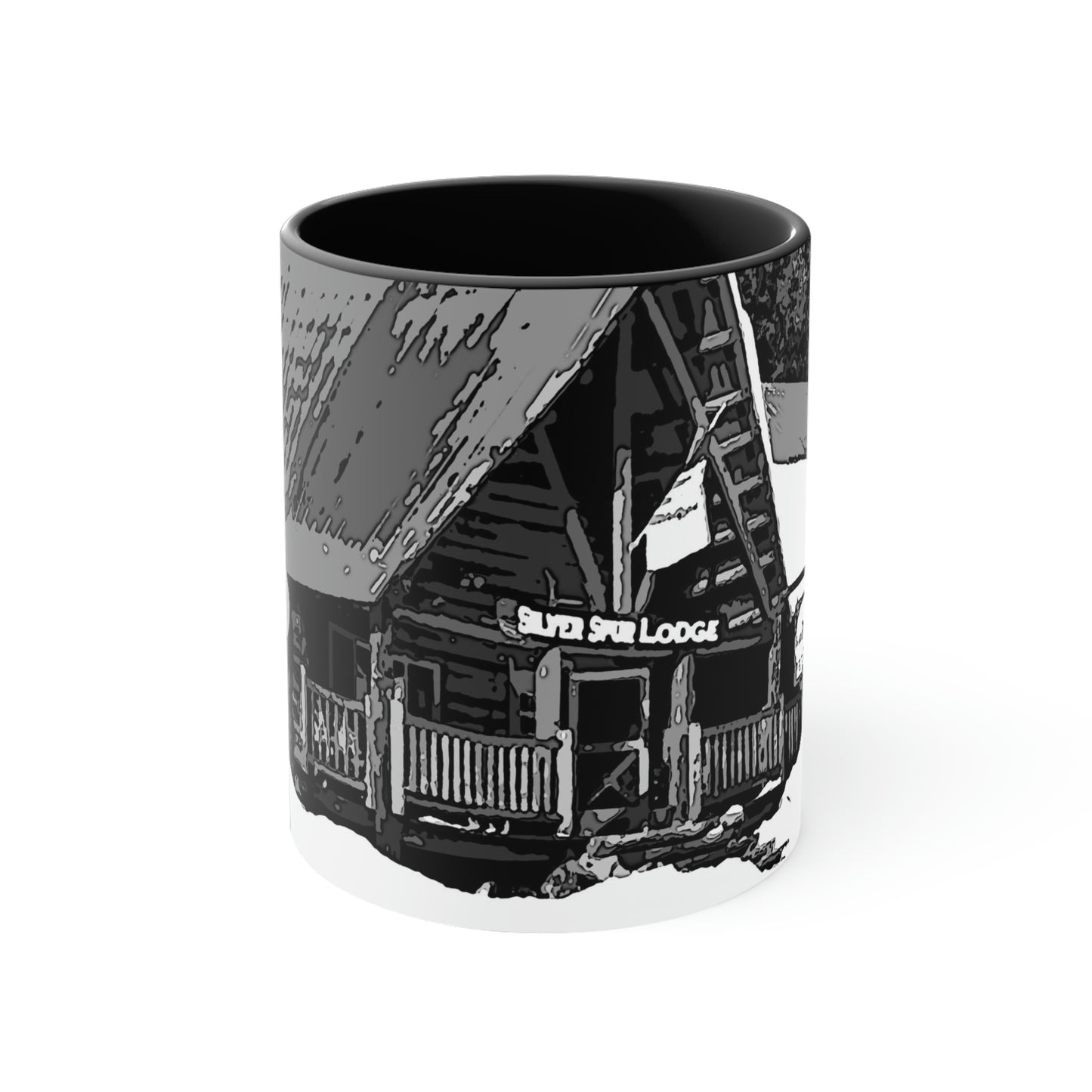 Accent Coffee Mug, 11oz ... A Beautiful Lodge & Back-Country Outfitter In A Mountain Town ... 'Dixie, Idaho, November 2022' ... Original Works ...