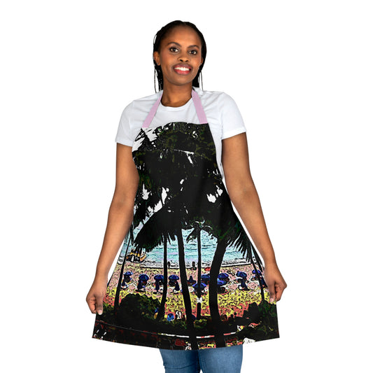 Apron (AOP) ... "A Beautiful Beach Amongst The Palms" ... The Outrigger Waikiki, Honolulu, Oahu ... Original Works ...