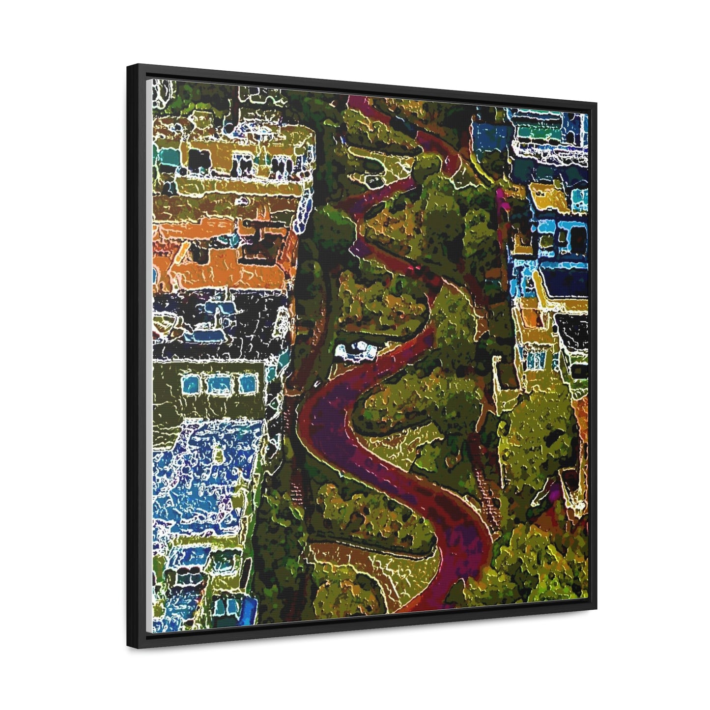 Gallery Canvas Wraps, Square Frame ... A Crazy Street ... 'Eight Winding Curve-Switchbacks' ... "Lombard Street, San Francisco, CA' ... Family Archives: 1970's ... Original Works ...