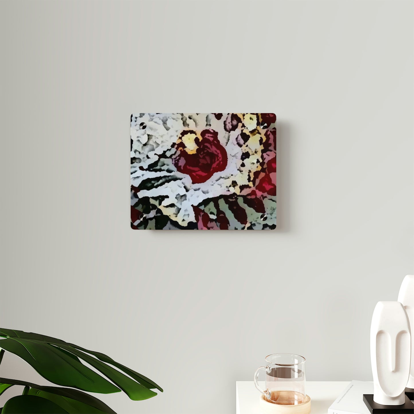 Acrylic Wall Art Panels ... "A Friendly Flower" ... Pointsettia 'Pointing' ... Original Works ... (Supplied Photograph) ...