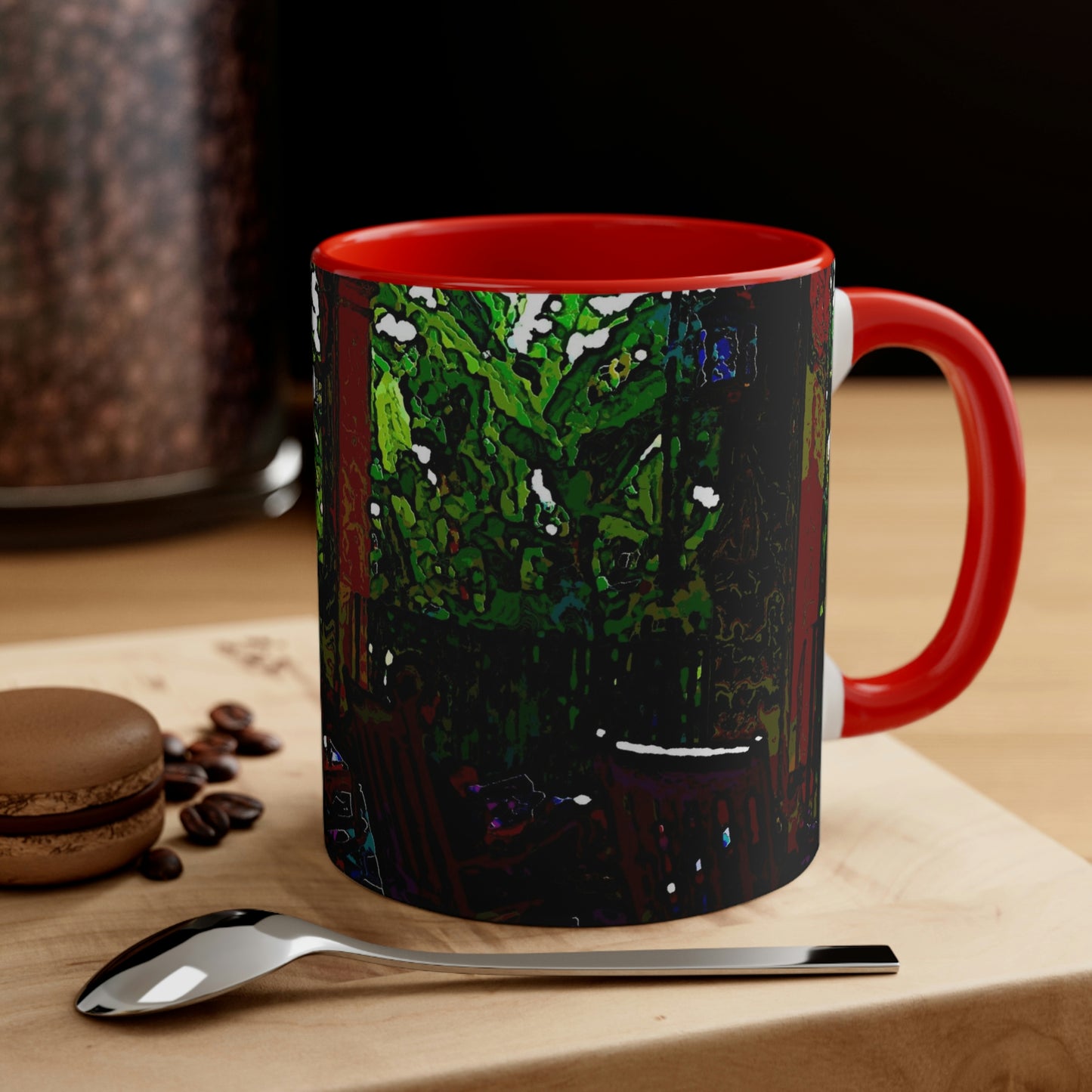 Accent Coffee Mug, 11oz ...  Lanai & Rocking Chairs At: 'The Pink Palace' ... The Royal Hawai'ian ... Honolulu, HI ... '27Oct2014' ... Original Works ...