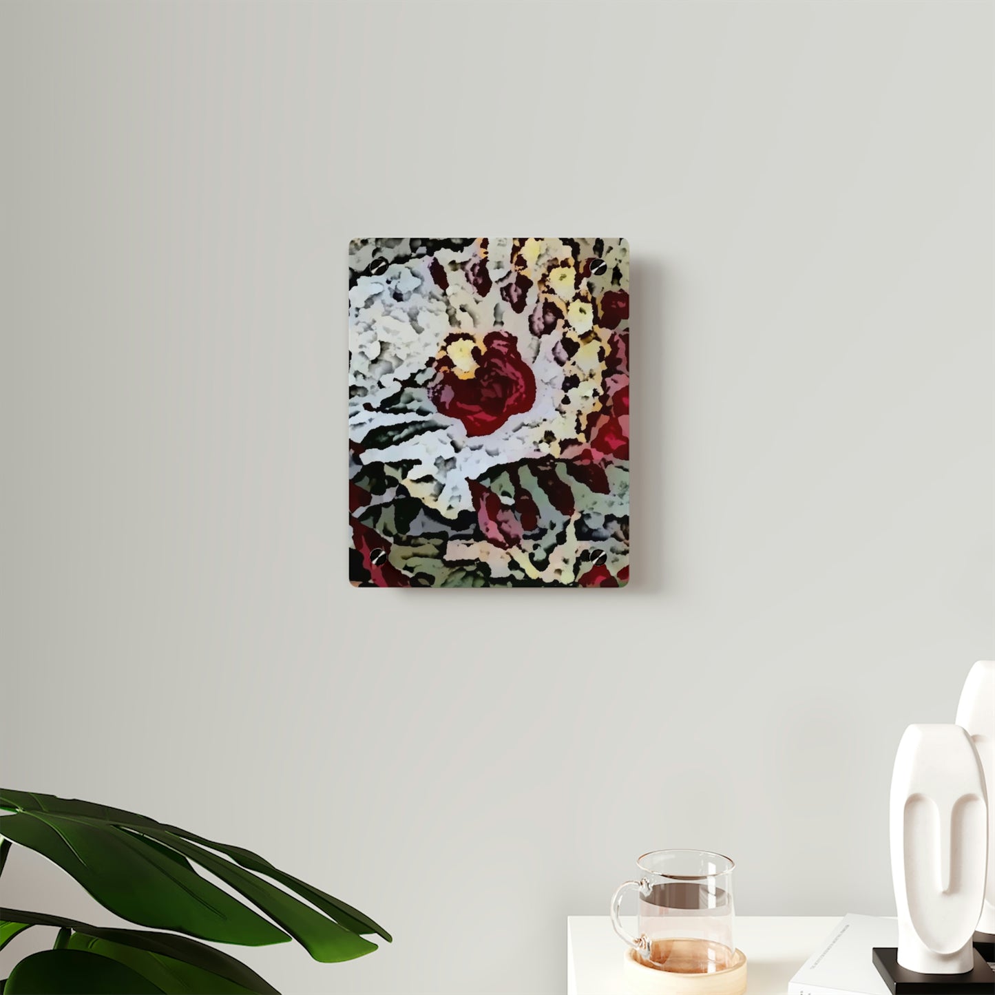 Acrylic Wall Art Panels ... "A Friendly Flower" ... Pointsettia 'Pointing' ... Original Works ... (Supplied Photograph) ...