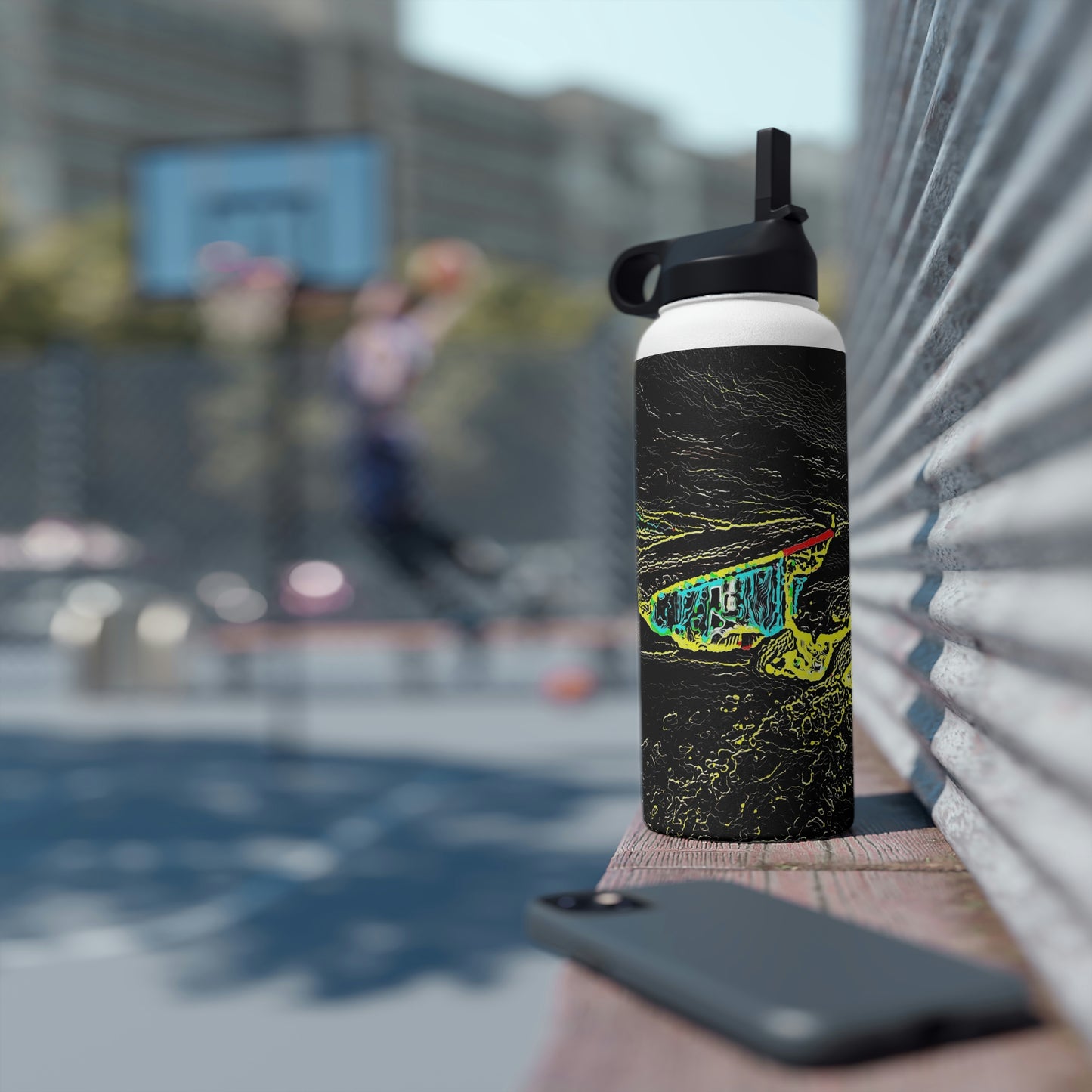 Stainless Steel Water Bottle, Standard Lid ... "Snow Vehicle In Snow Storm At-Rest" ... Circa 12Mar23 ... Central Idaho ... 18-Hours Rendering Time: Original Works ...