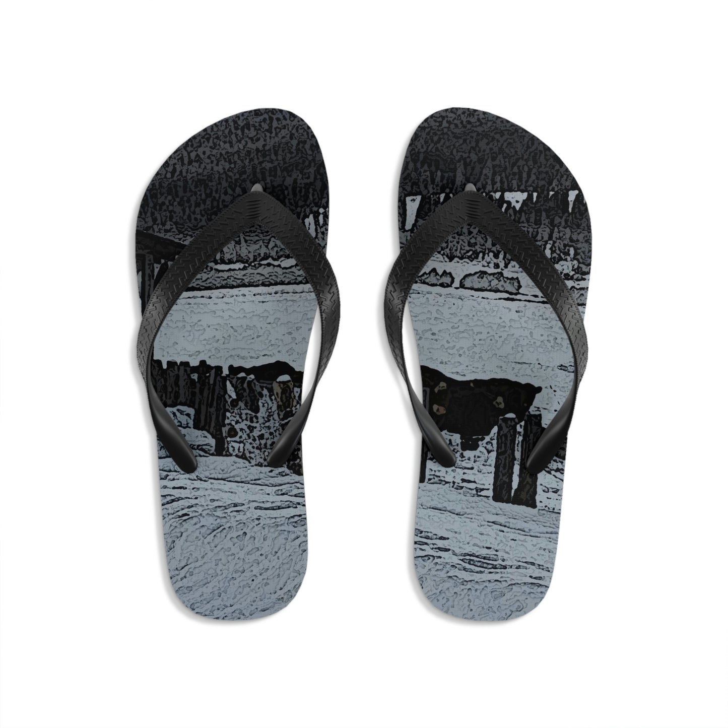 Unisex Flip-Flops ... A Quiet Morning ... "Along The Red River & Nature Preserve Plateau" ... Jan23 ... Original Works ...