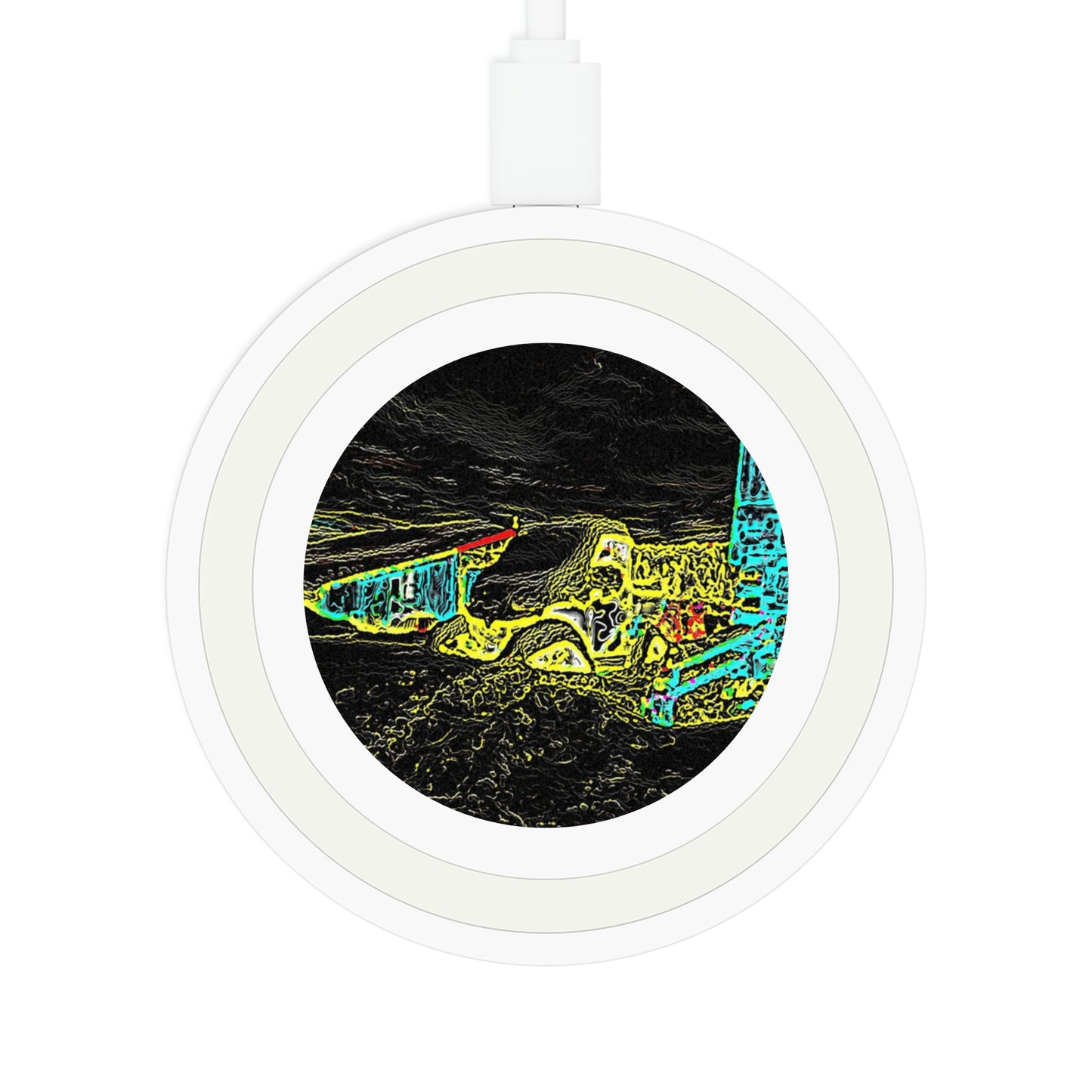 Quake Wireless Charging Pad ... "Snow Vehicle In Snow Storm At-Rest" ... Circa 12Mar23 ... Central Idaho ... 18-Hours Rendering Time: Original Works ...