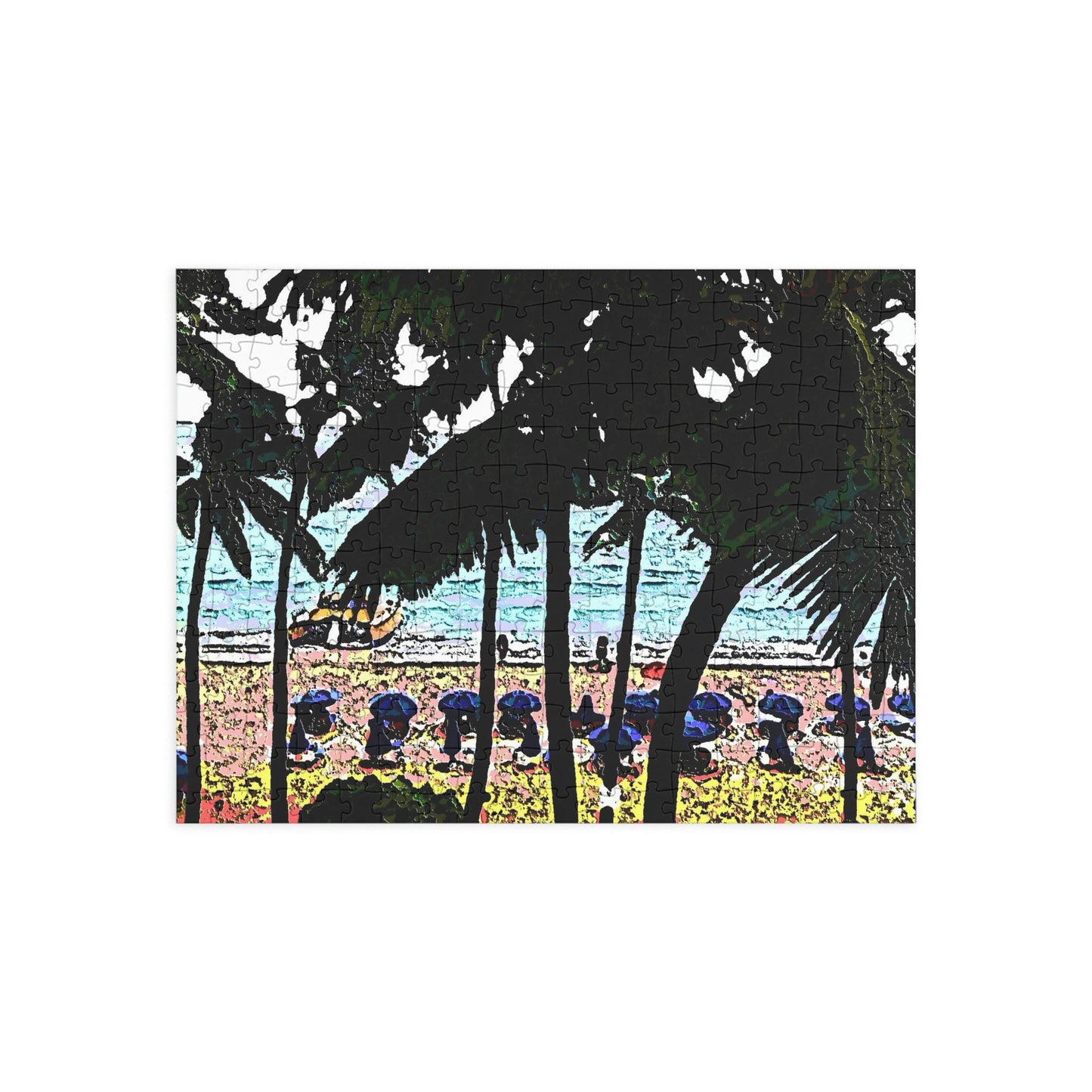 Puzzle (96, 252, 500, 1000-Piece) ...  "A Beautiful Beach Amongst The Palms" ... The Outrigger Waikiki, Honolulu, Oahu ... Original Works ...