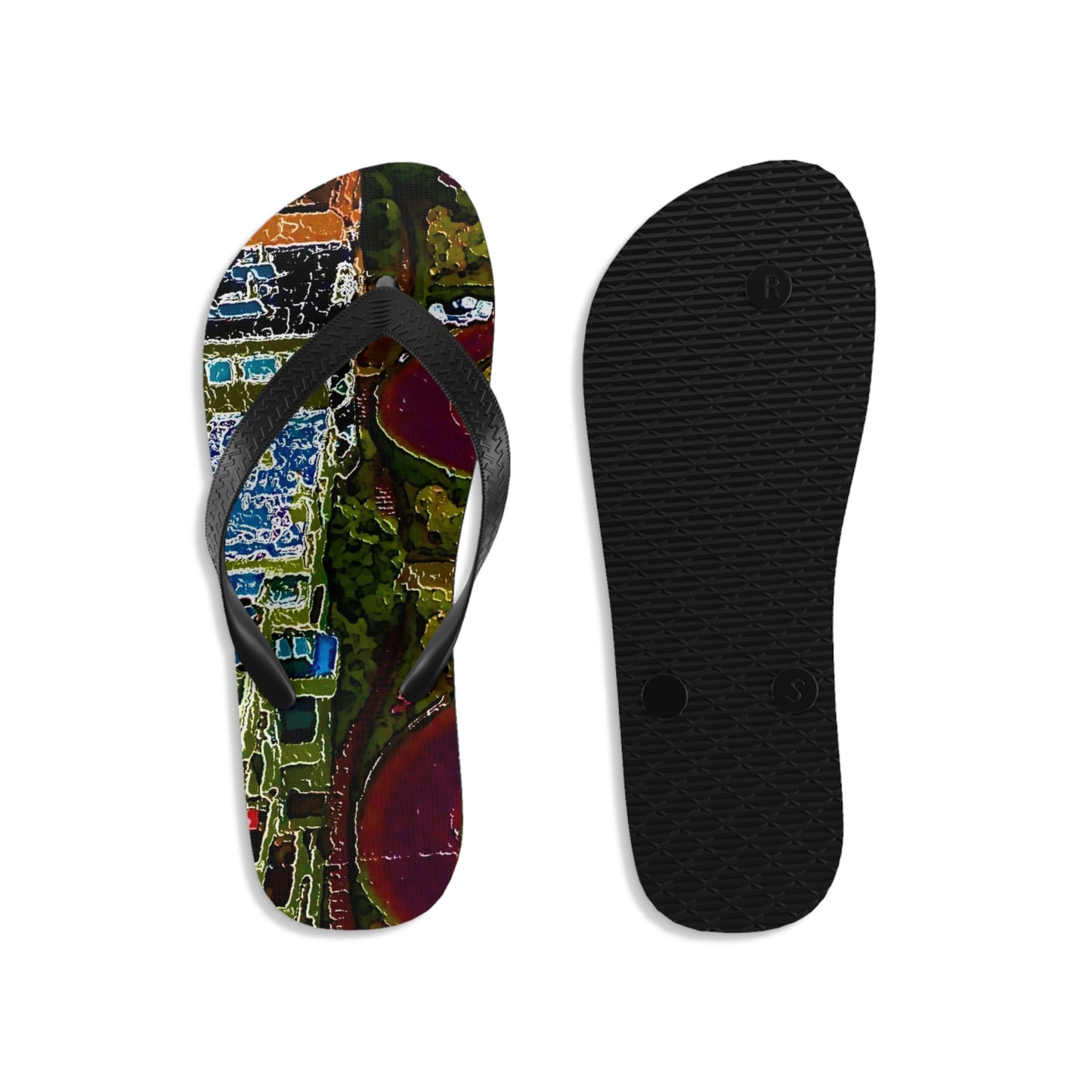 Unisex Flip-Flops ... A Crazy Street ... 'Eight Winding Curve-Switchbacks' ... "Lombard Street, San Francisco, CA' ... Family Archives: 1970's ... Original Works ...