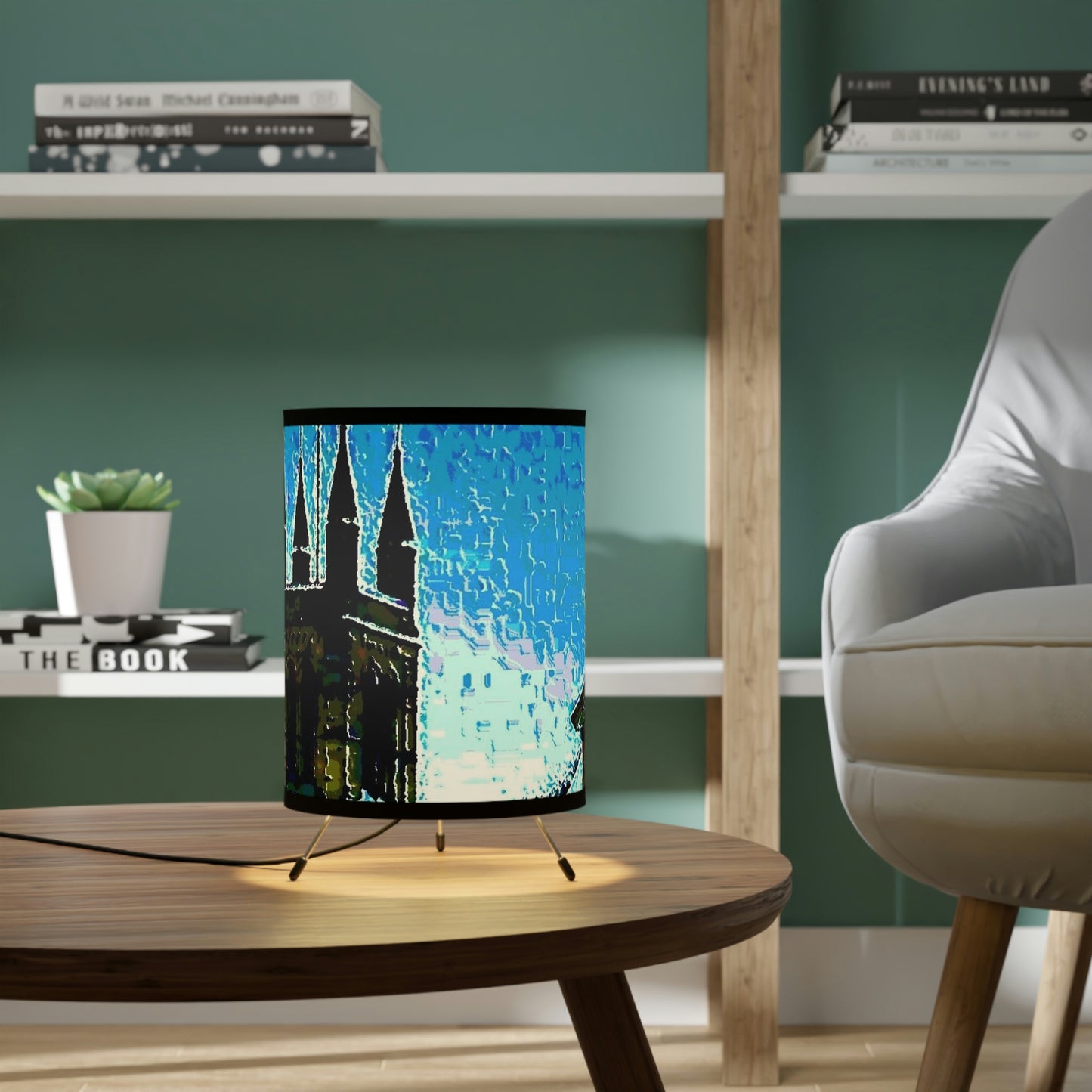 Tripod Lamp with High-Res Printed Shade, US\CA plug ...  Walikng The Streets & Alleys ... 'Strolling The Canals ... '  ... Original Works  ...