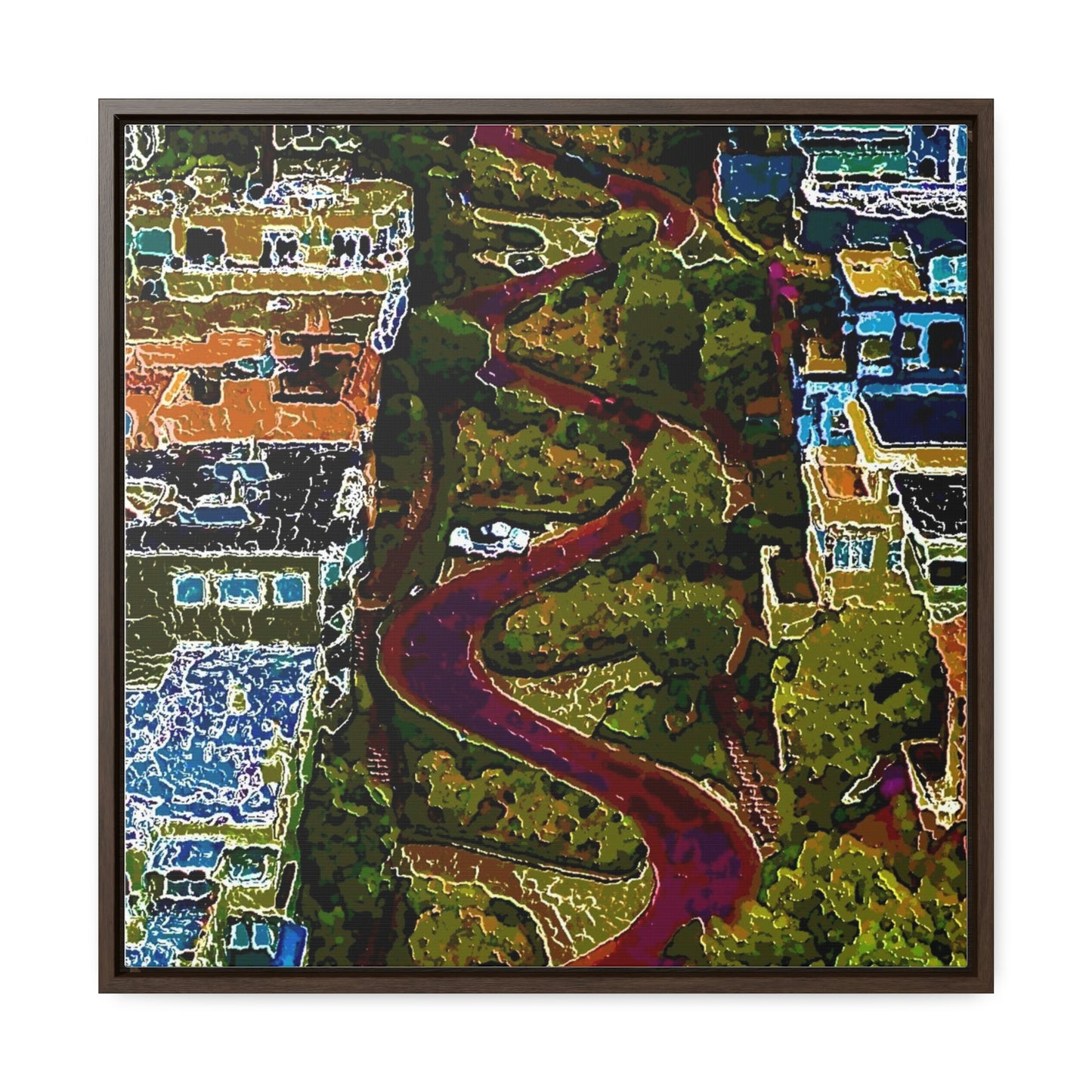 Gallery Canvas Wraps, Square Frame ... A Crazy Street ... 'Eight Winding Curve-Switchbacks' ... "Lombard Street, San Francisco, CA' ... Family Archives: 1970's ... Original Works ...