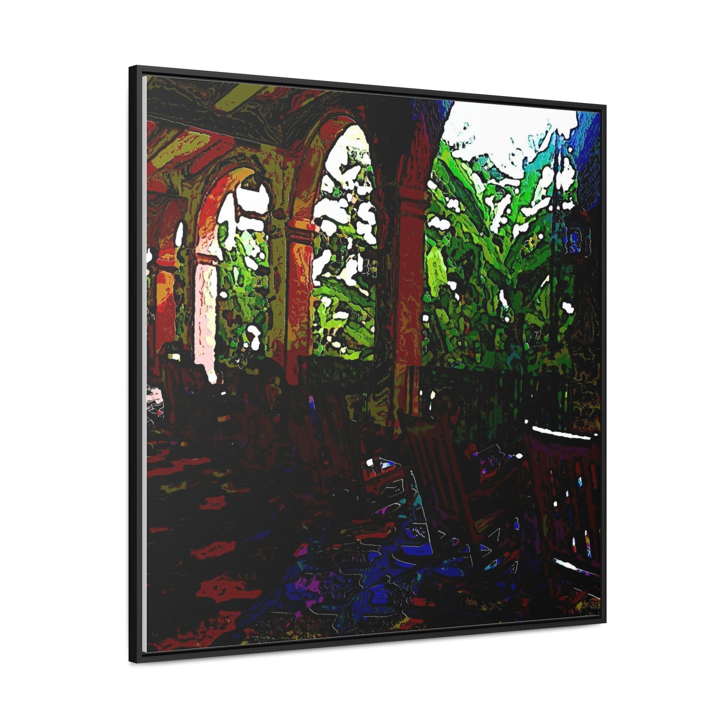 Gallery Canvas Wraps, Square Frame ...  Lanai & Rocking Chairs At: 'The Pink Palace' ... The Royal Hawai'ian ... Honolulu, HI ... '27Oct2014' ... Original Works ...