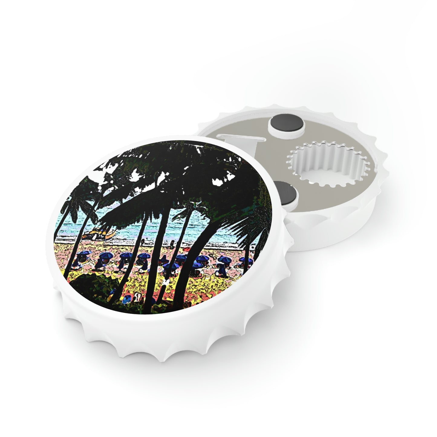 Bottle Opener ... "A Beautiful Beach Amongst The Palms" ... The Outrigger Waikiki, Honolulu, Oahu ... Original Works ...