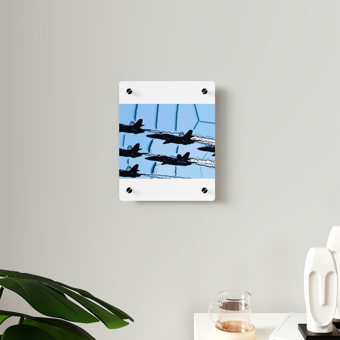 Acrylic Wall Art Panels ... Seattle Seafair ..."Blue Angels Run Over Lake Washington" ... Circa Mid 1980's ... Dr FJ Holt ... Original Works ...