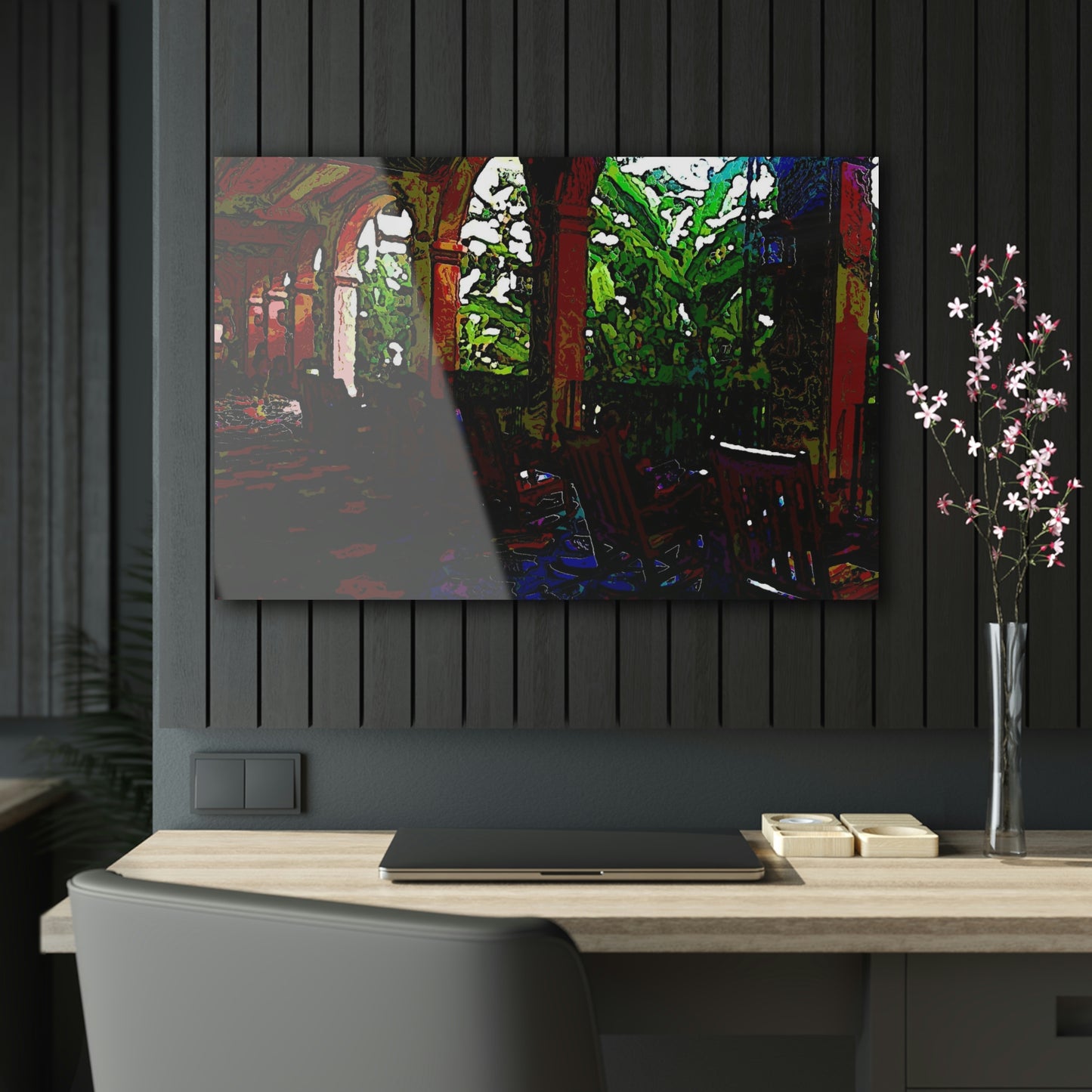Acrylic Prints ...  Lanai & Rocking Chairs At: 'The Pink Palace' ... The Royal Hawai'ian ... Honolulu, HI ... '27Oct2014' ... Original Works ...