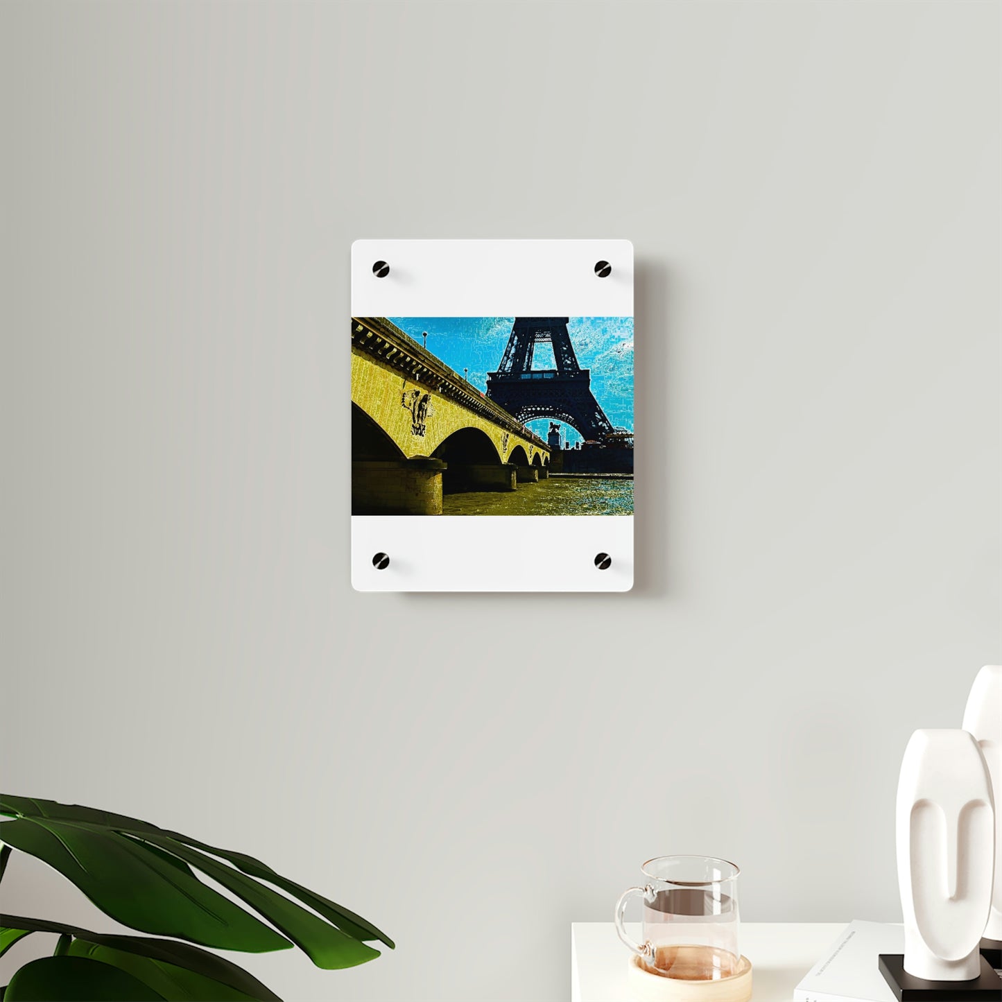 Acrylic Wall Art Panels ...  Le Tour D'Eiffel ..."Along The Water" ... Barbara Joan Bonnell-Holt ... Le Voyage De Paris: 1972 ... Original Works ...