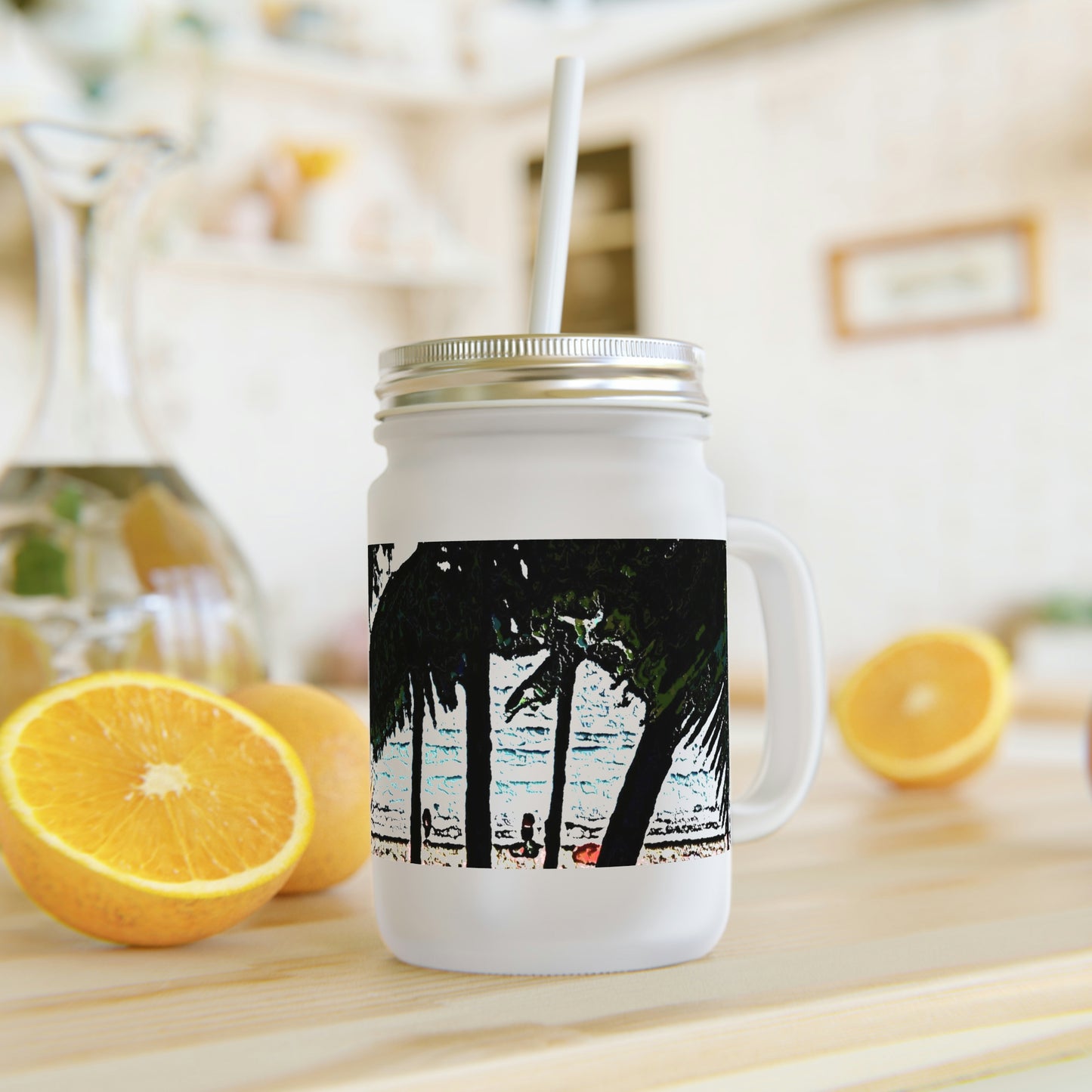 Mason Jar ... "A Beautiful Beach Amongst The Palms" ... The Outrigger Waikiki, Honolulu, Oahu ... Original Works ...