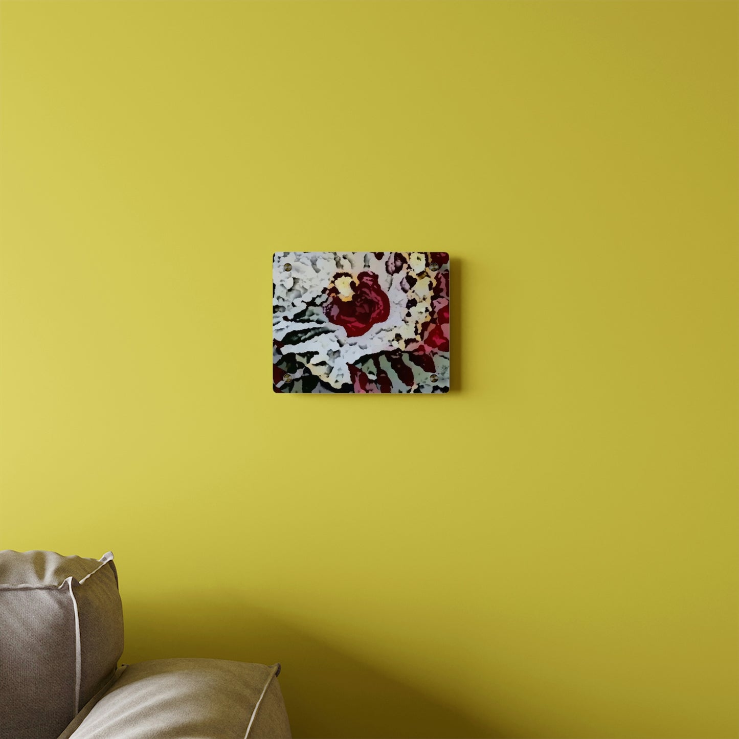 Acrylic Wall Art Panels ... "A Friendly Flower" ... Pointsettia 'Pointing' ... Original Works ... (Supplied Photograph) ...