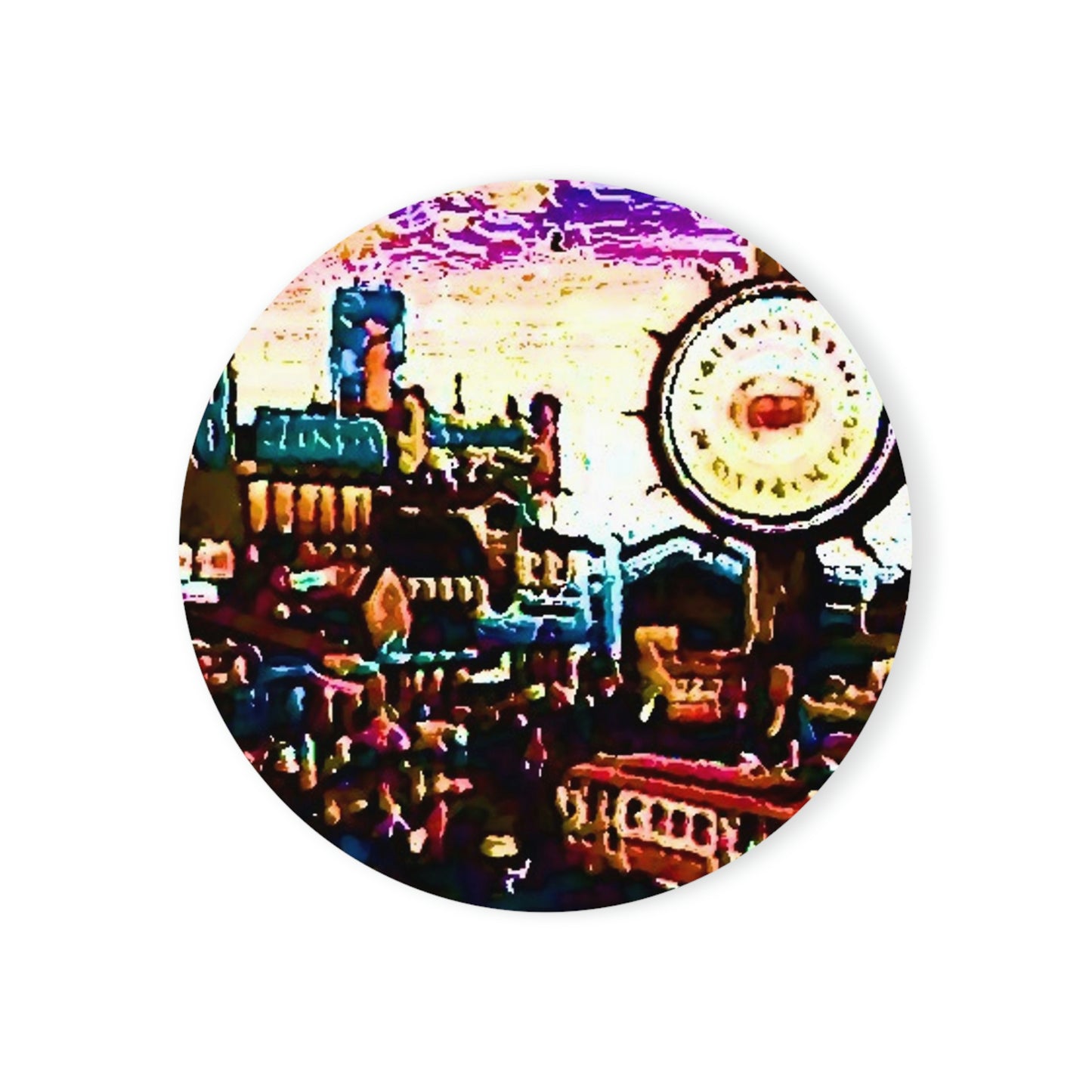 Cork Back Coaster ...  "No.9 Fishermen's Grotto - Fishermen's Wharf, SF, California" ... Family Archives: 1970's ... Original Works ...