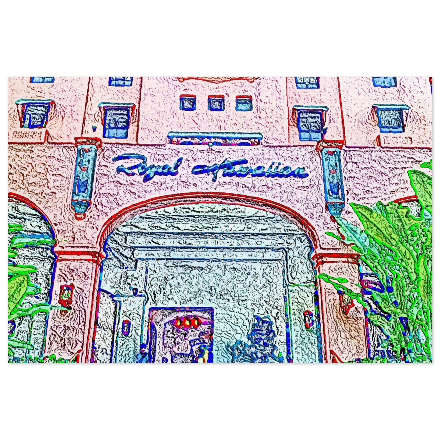 Jigsaw Puzzle (30, 110, 252, 500,1000-Piece) ... "La Grande Entree" At: 'The Pink Palace' ... The Royal Hawai'ian ... Honolulu, HI ... '27Oct2014' ... Original Works ...