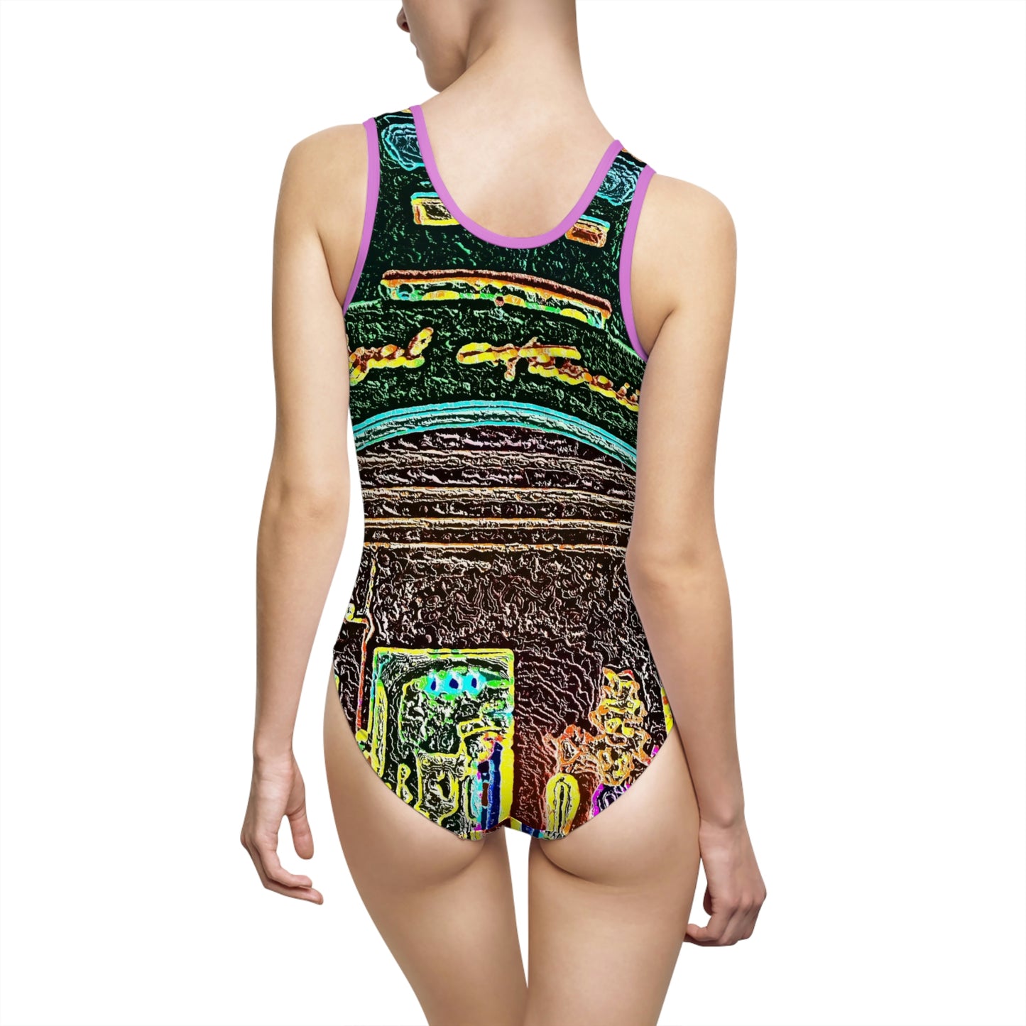 Women's Classic One-Piece Swimsuit ... "La Grande Entree" At: 'The Pink Palace' ... The Royal Hawai'ian ... Honolulu, HI ... '27Oct2014' ... Original Works ...