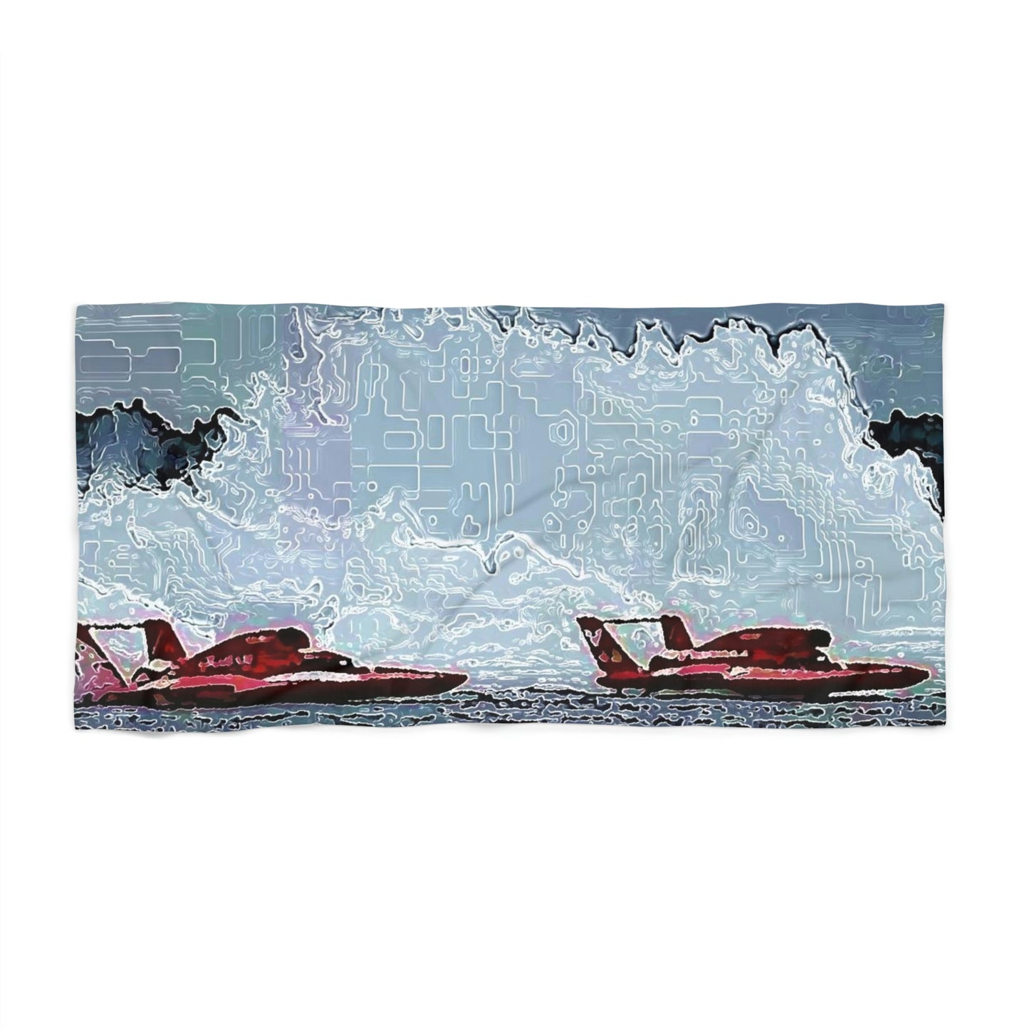 Beach Towel ...  Seattle Columbia Cup On Lake Washington ... "Dave Wilcox Heads For The Win" ... Associate Gift-Photo ... Original Works ...