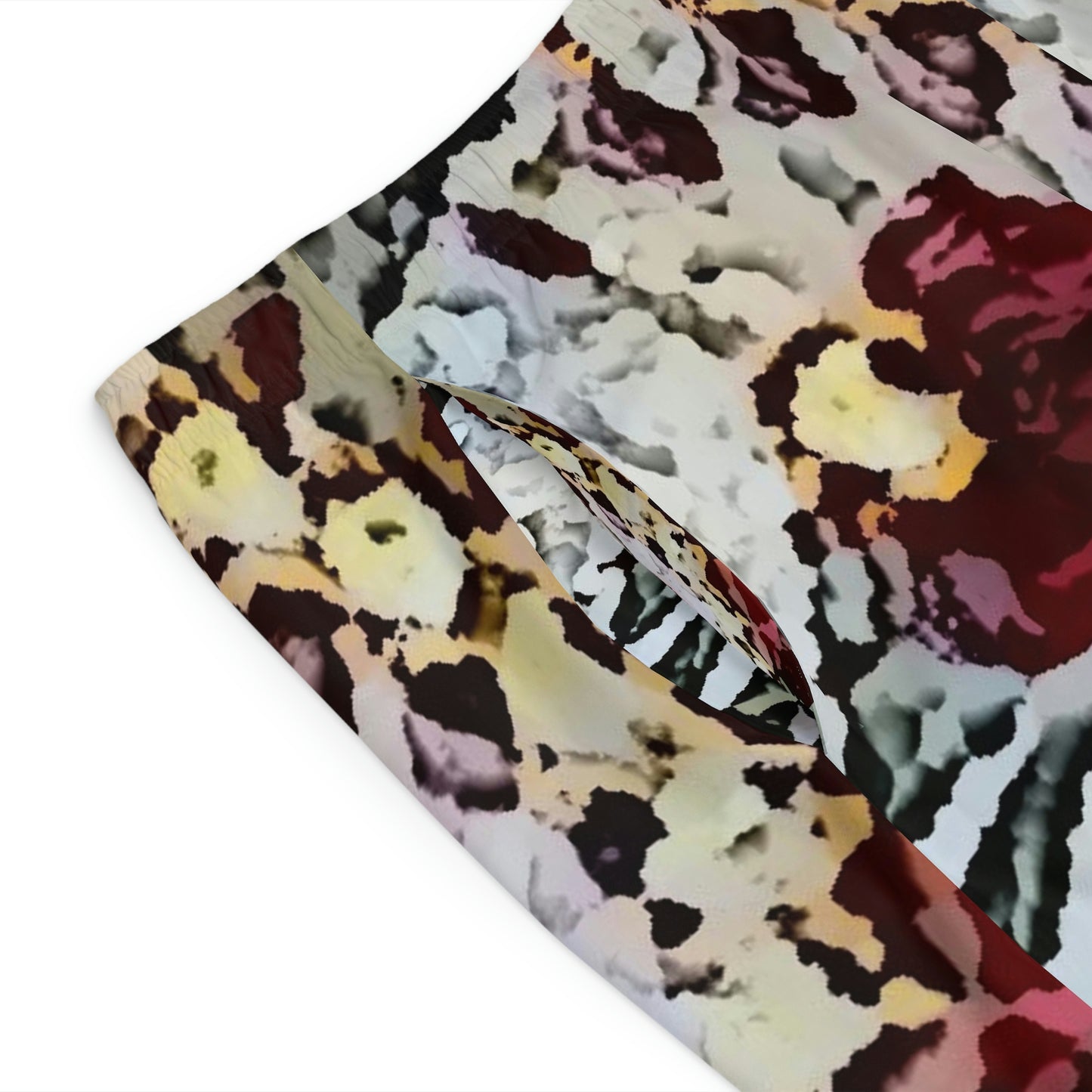 Men's Board Shorts (AOP) ... "A Friendly Flower" ... Pointsettia 'Pointing' ... Original Works ... (Supplied Photograph) ...