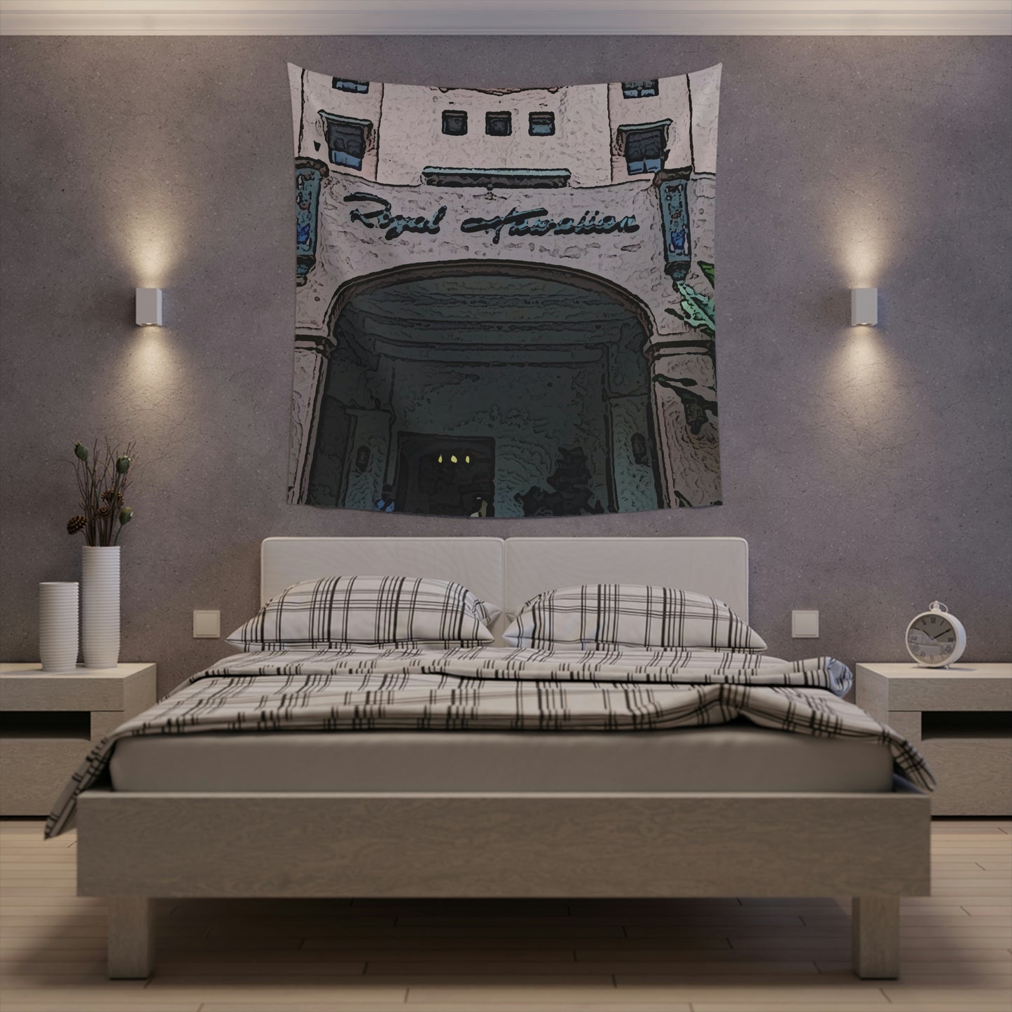 Printed Wall Tapestry ...  "La Grande Entree" At: 'The Pink Palace' ... The Royal Hawai'ian ... Honolulu, HI ... '27Oct2014' ... Original Works ...
