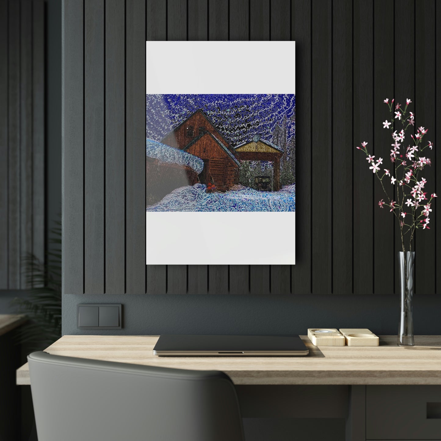 Acrylic Prints ... Van Gogh-Ian 'Inspired' Mountain Winter Paradise ... November 2022 ... Rhett Creek, Idaho ... Original Works ...