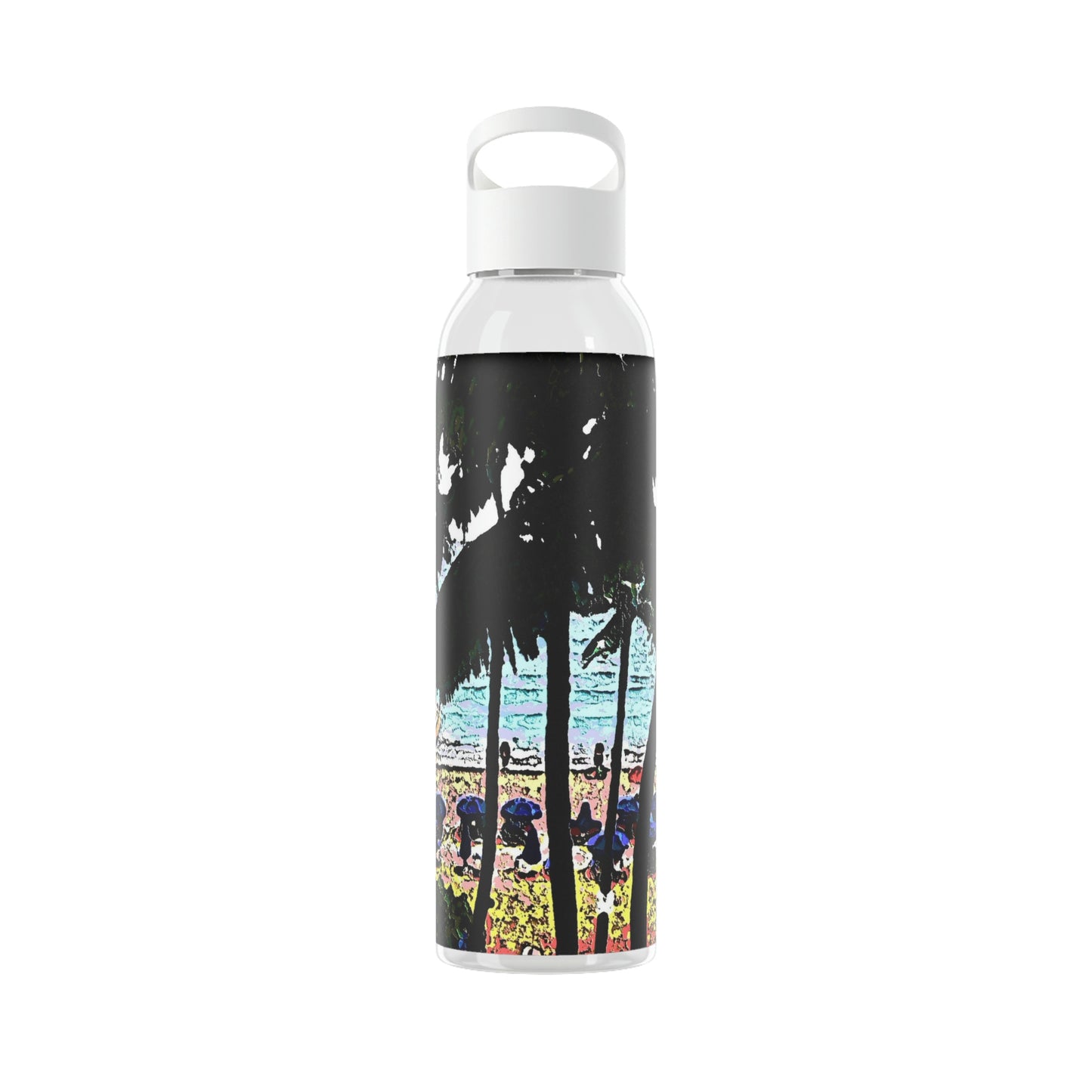 Sky Water Bottle ... "A Beautiful Beach Amongst The Palms" ... The Outrigger Waikiki, Honolulu, Oahu ... Original Works ...