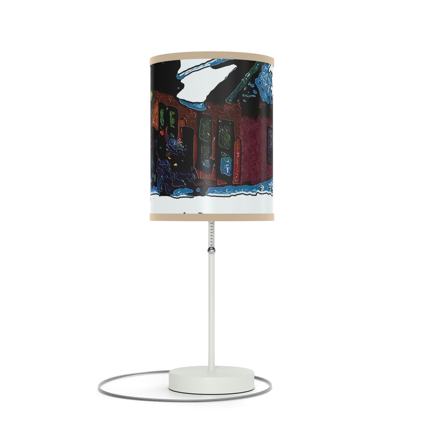 Lamp on a Stand, US|CA plug ... "A Rider Passeth-Through-It" ... Colors Galore & A Bit Of Impressionism ... Original Works. Winter 2021. Central Idaho. Rendering Time: 12 Hours ...