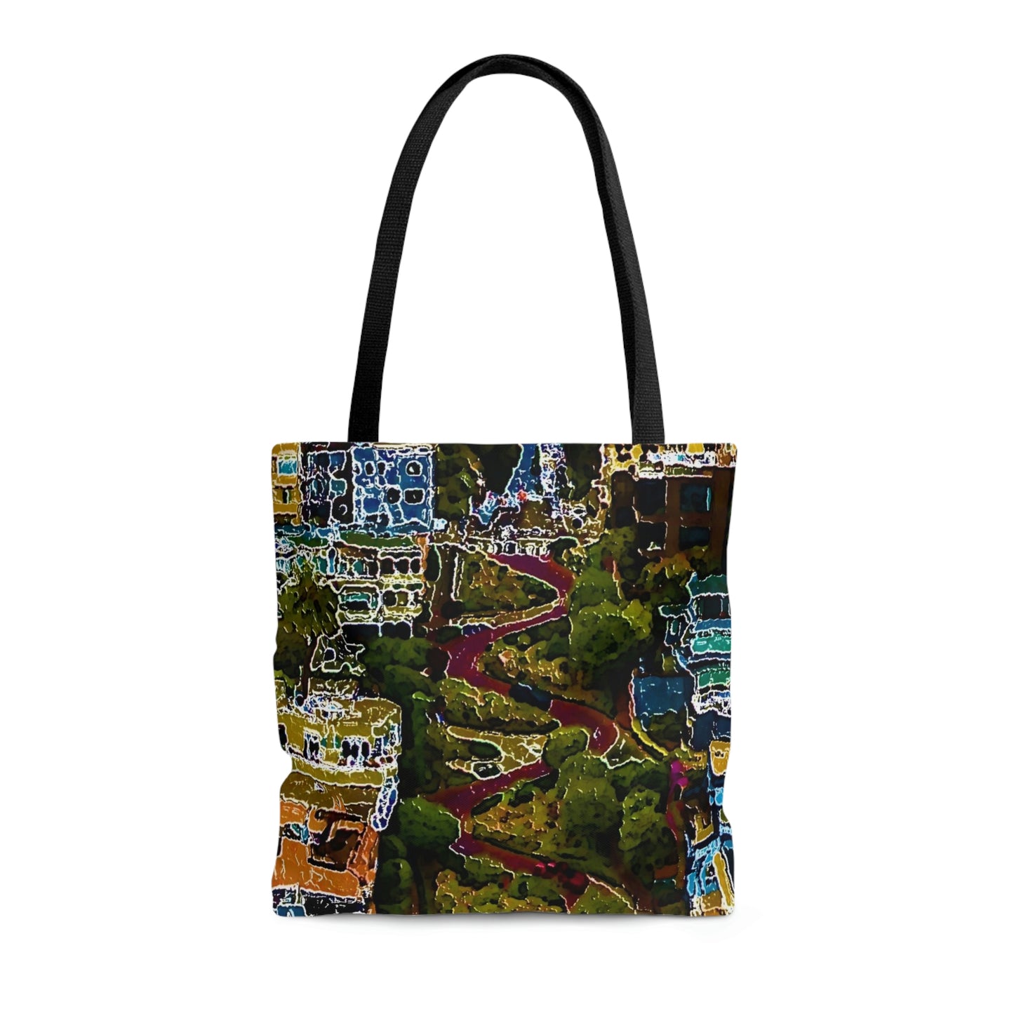 AOP Tote Bag ... A Crazy Street ... 'Eight Winding Curve-Switchbacks' ... "Lombard Street, San Francisco, CA' ... Family Archives: 1970's ... Original Works ...