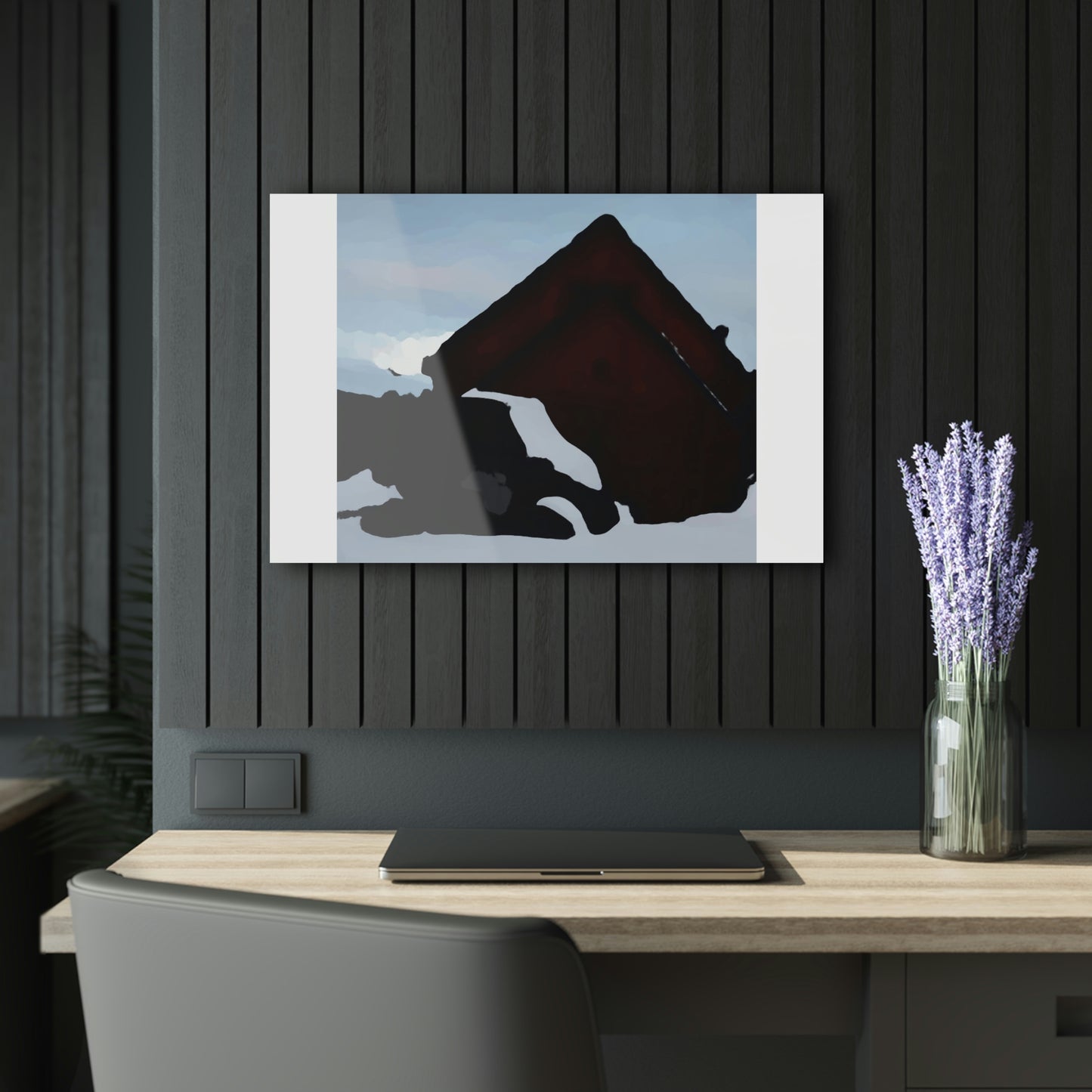 Acrylic Prints (French Cleat Hanging) ... After An Intense Snow Storm ... 'Digging Out' ... A Vehicle & Cabin "In The Mountains" ... March 2023 ... Original Works ...