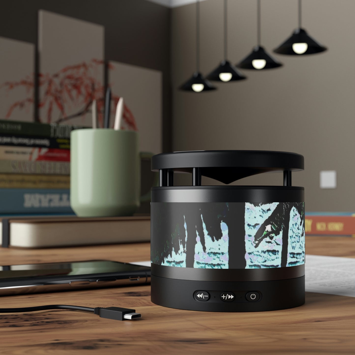 Metal Bluetooth Speaker and Wireless Charging Pad ... "A Beautiful Beach Amongst The Palms" ... The Outrigger Waikiki, Honolulu, Oahu ... Original Works ...