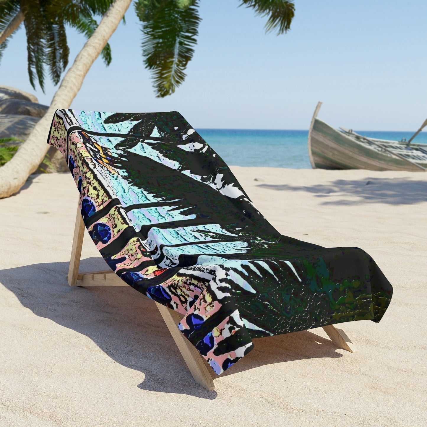 Beach Towel ... "A Beautiful Beach Amongst The Palms" ... The Outrigger Waikiki, Honolulu, Oahu ... Original Works ...