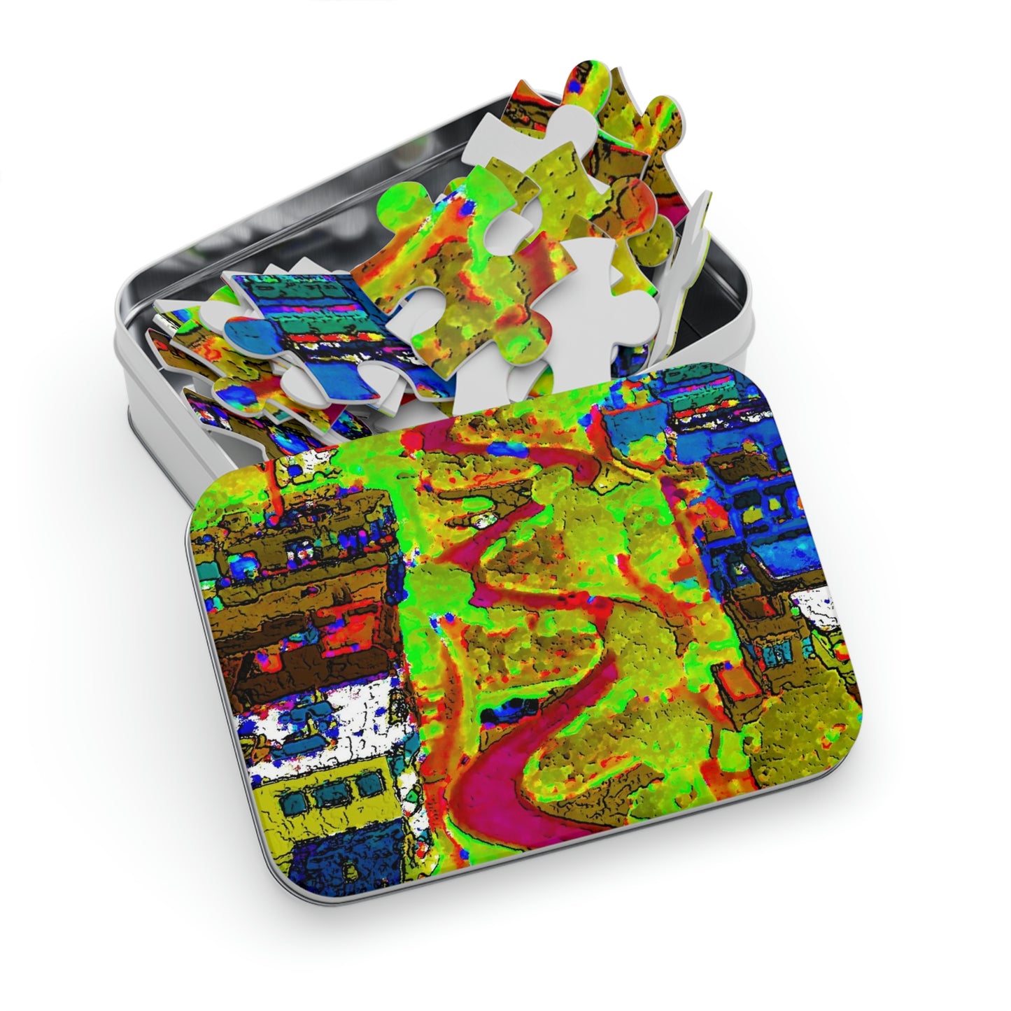 Jigsaw Puzzle (30, 110, 252, 500,1000-Piece) ... A Crazy Street ... 'Eight Winding Curve-Switchbacks' ... "Lombard Street, San Francisco, CA' ... Family Archives: 1970's ... Original Works ...
