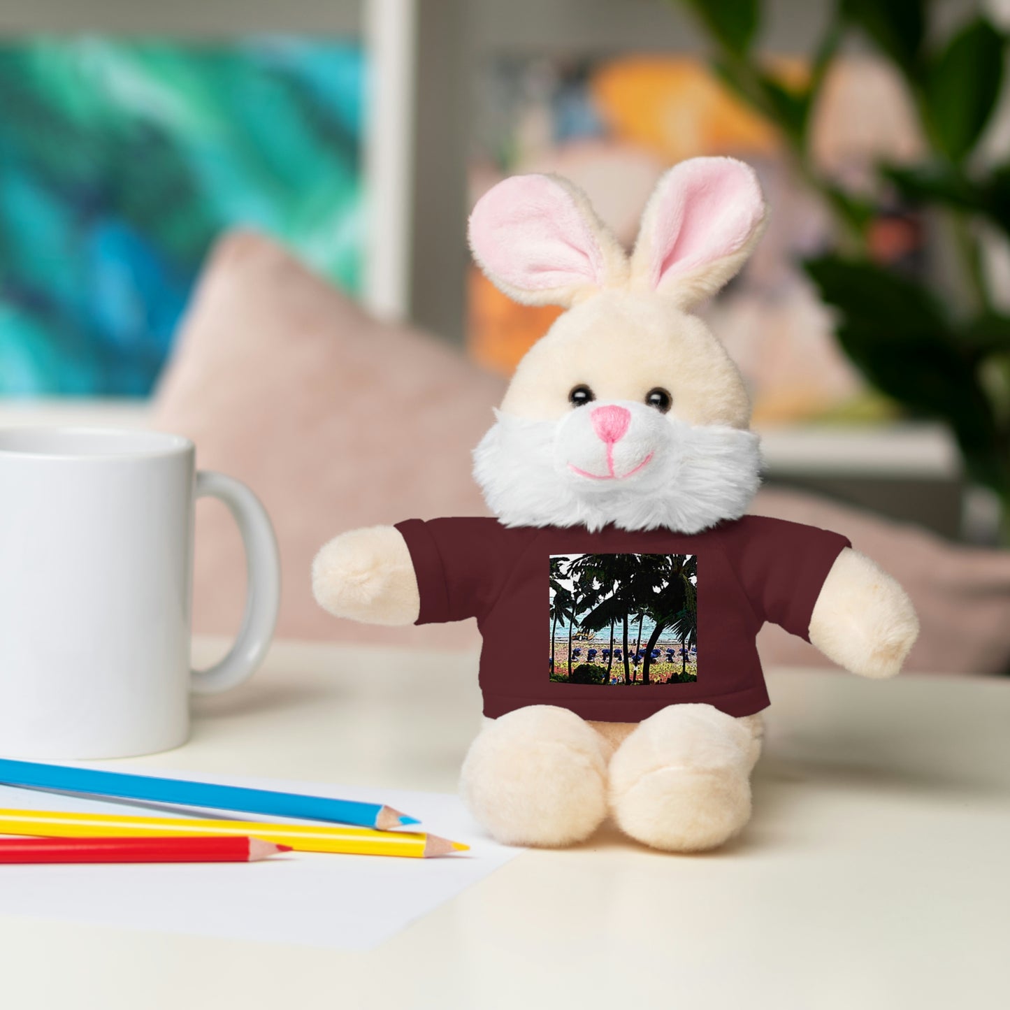 Stuffed Animals with Tee ... "A Beautiful Beach Amongst The Palms" ... The Outrigger Waikiki, Honolulu, Oahu ... Original Works ...