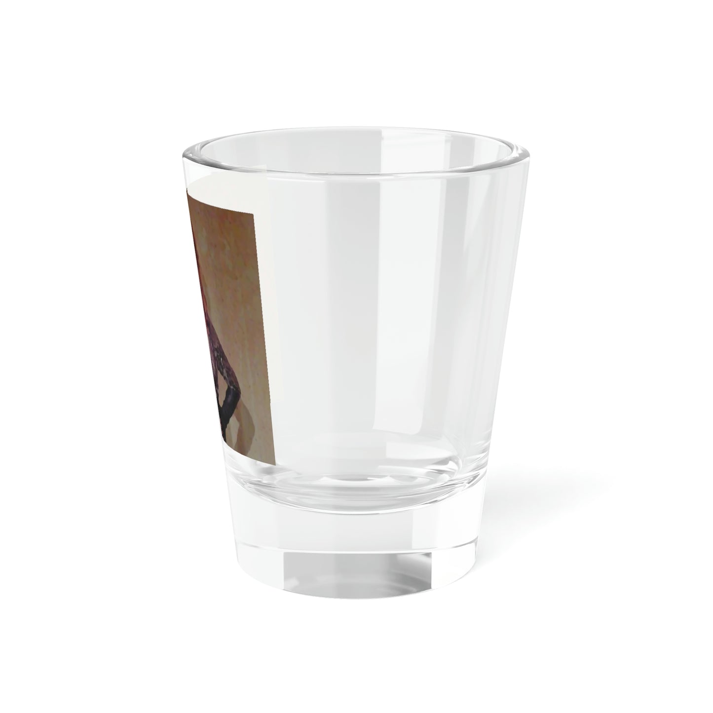 Shot Glass, 1.5oz ...  A Colleague Overseas ... 'Enjoying A Fag' ... Original Works ... "April Fools 2023" ... Hot-Tranny-Smoke ...
