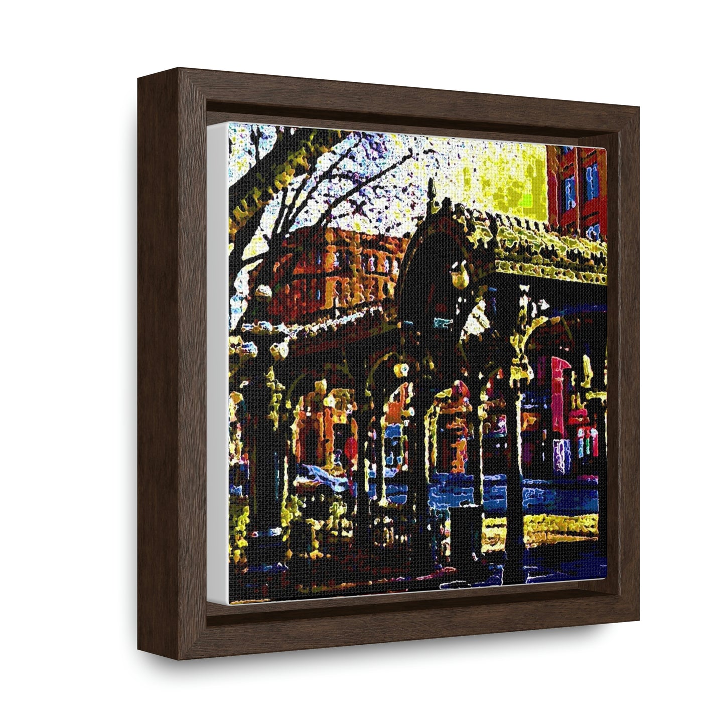 Gallery Canvas Wraps, Square Frame ... A Very Fine Place To Meet ... To Catch The Bus ... 'To Find A Friend' .. Just-To-Hangout ... Dr FJHolt Base Photo ... Original Works ...