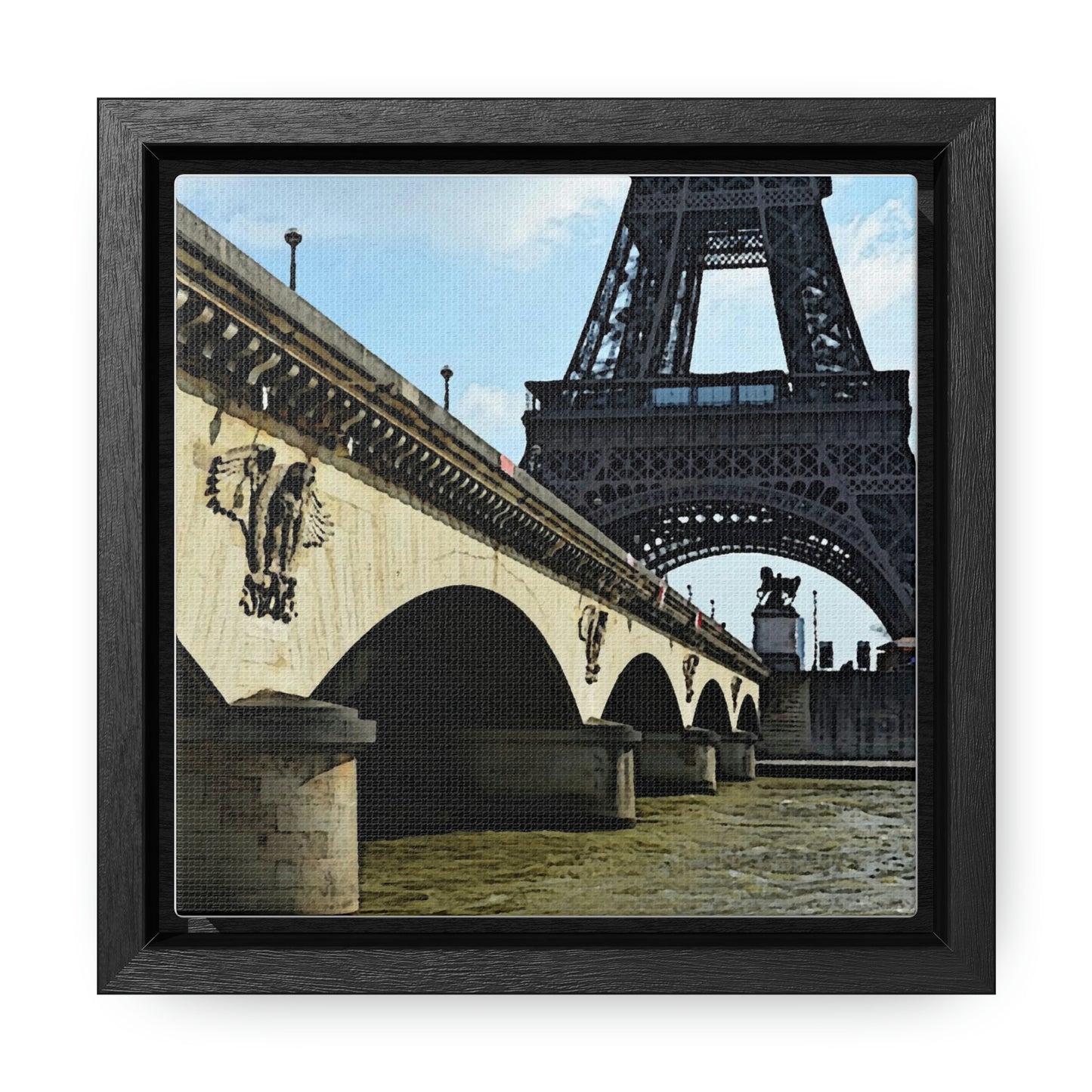 Gallery Canvas Wraps, Square Frame ...  Le Tour D'Eiffel ..."Along The Water" ... Barbara Joan Bonnell-Holt ... Le Voyage De Paris: 1972 ... Original Works ...