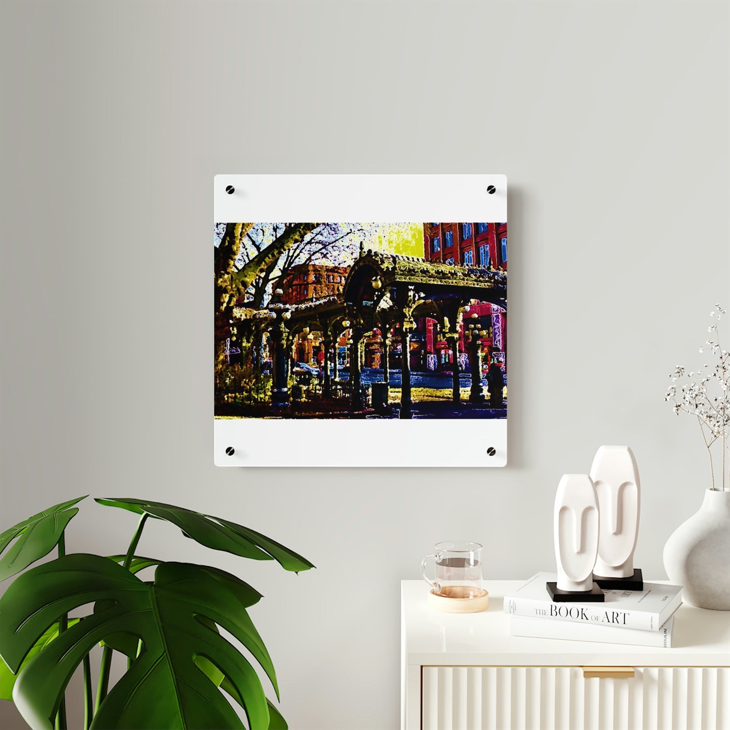 Acrylic Wall Art Panels ... A Very Fine Place To Meet ... To Catch The Bus ... 'To Find A Friend' .. Just-To-Hangout ... Dr FJHolt Base Photo ... Original Works ...