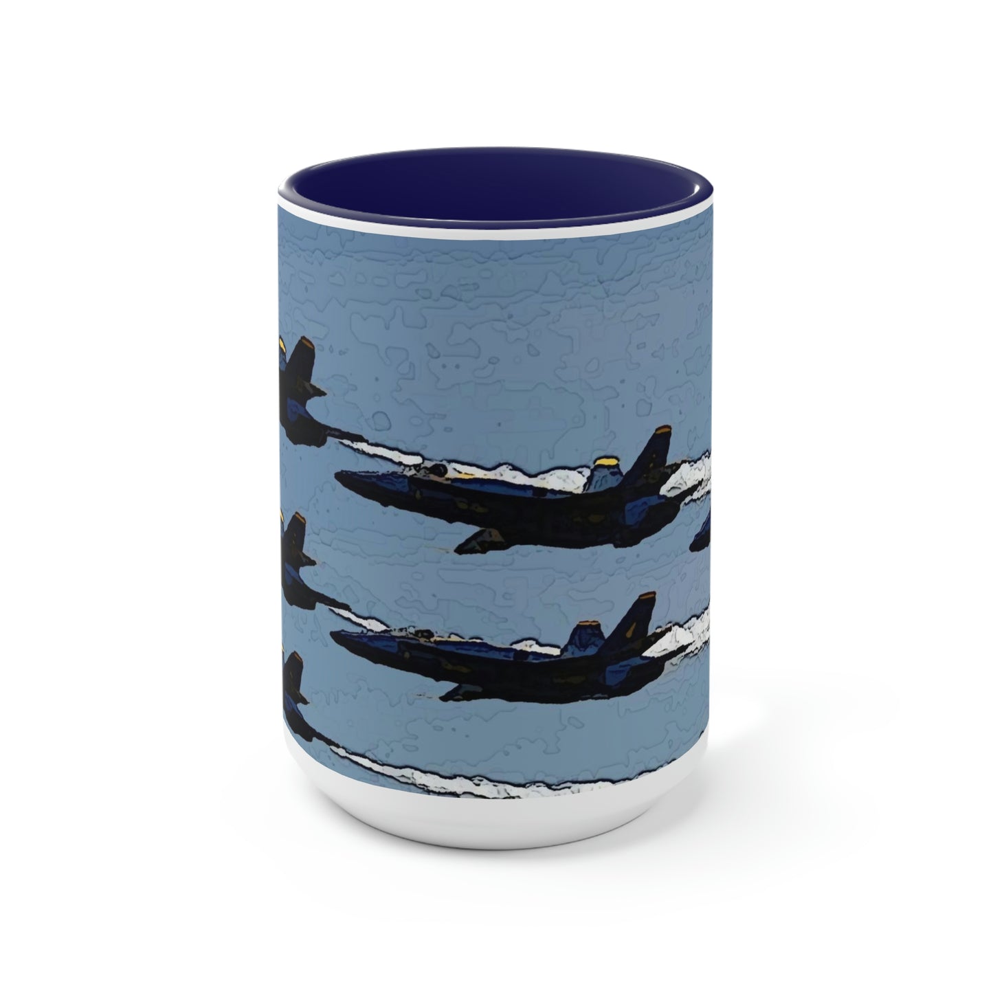 Two-Tone Coffee Mugs, 15oz ... Seattle Seafair ..."Blue Angels Run Over Lake Washington" ... Circa Mid 1980's ... Dr FJ Holt ... Original Works ...