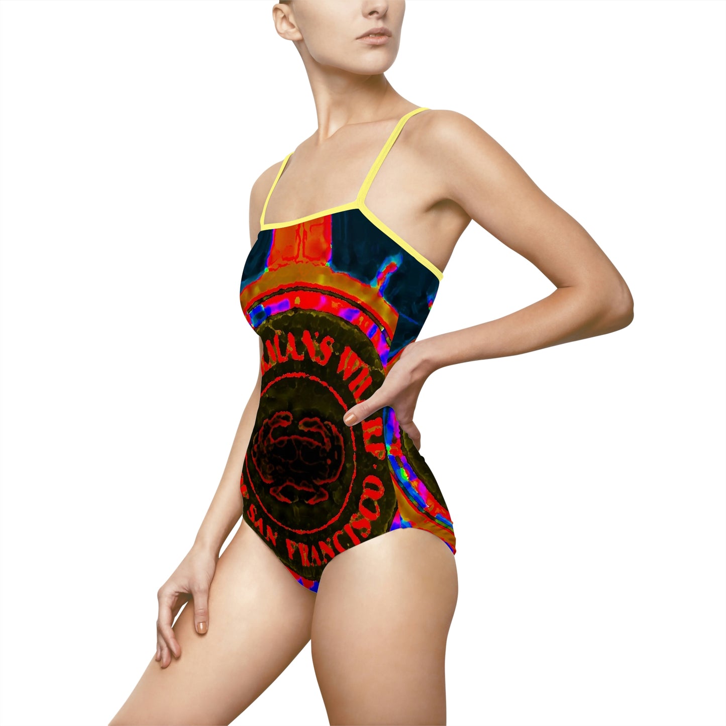 Women's One-piece Swimsuit ... "No.9 Fishermen's Grotto - Fishermen's Wharf, SF, California" ... Family Archives: 1970's ... Original Works ...