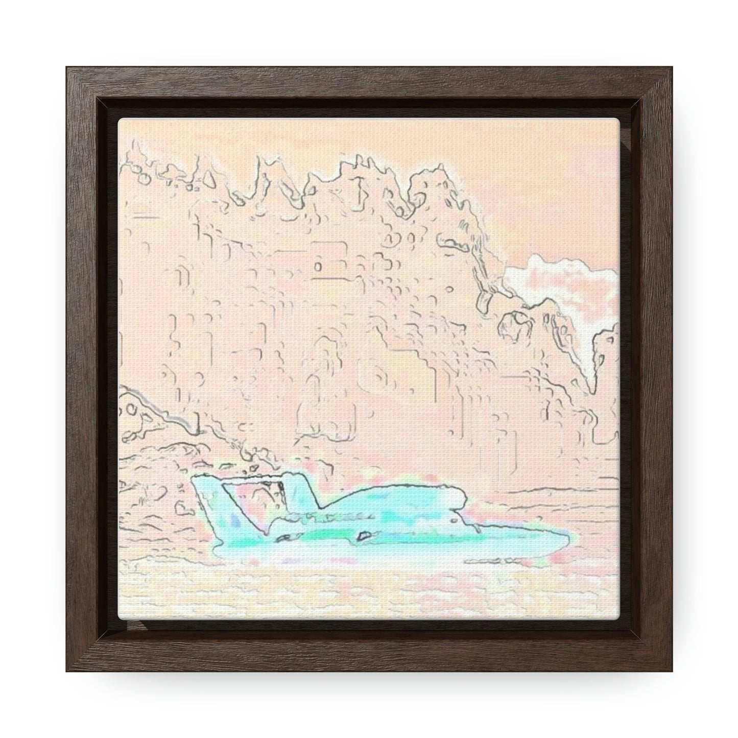 Gallery Canvas Wraps, Square Frame ...  Seattle Columbia Cup On Lake Washington ... "Dave Wilcox Heads For The Win" ... Associate Gift-Photo ... Original Works ...