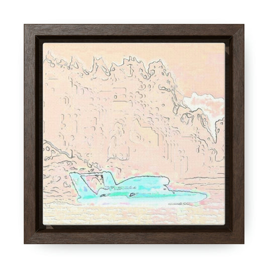 Gallery Canvas Wraps, Square Frame ...  Seattle Columbia Cup On Lake Washington ... "Dave Wilcox Heads For The Win" ... Associate Gift-Photo ... Original Works ...