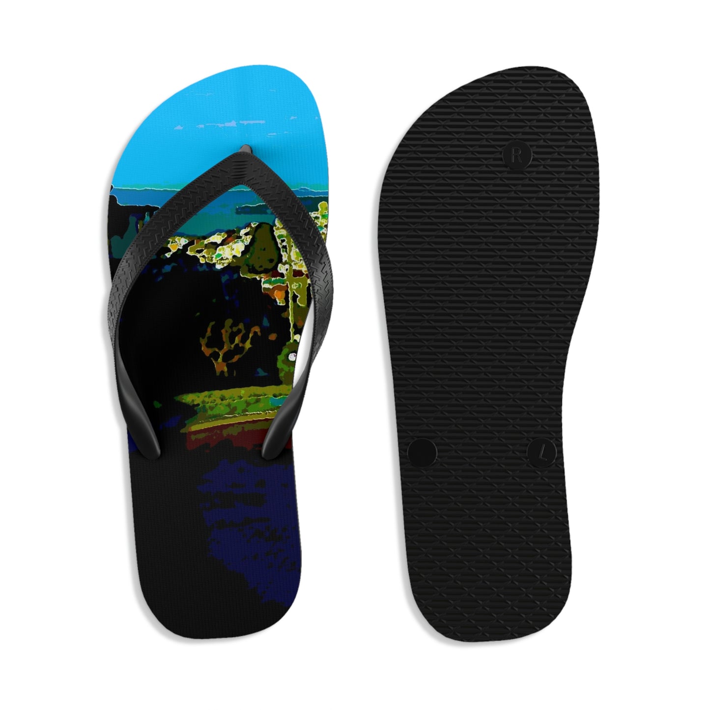 Unisex Flip-Flops ... "Lombard Street San Francisco, CA, USA" ... Family Archives 1970's ... Original Works ...
